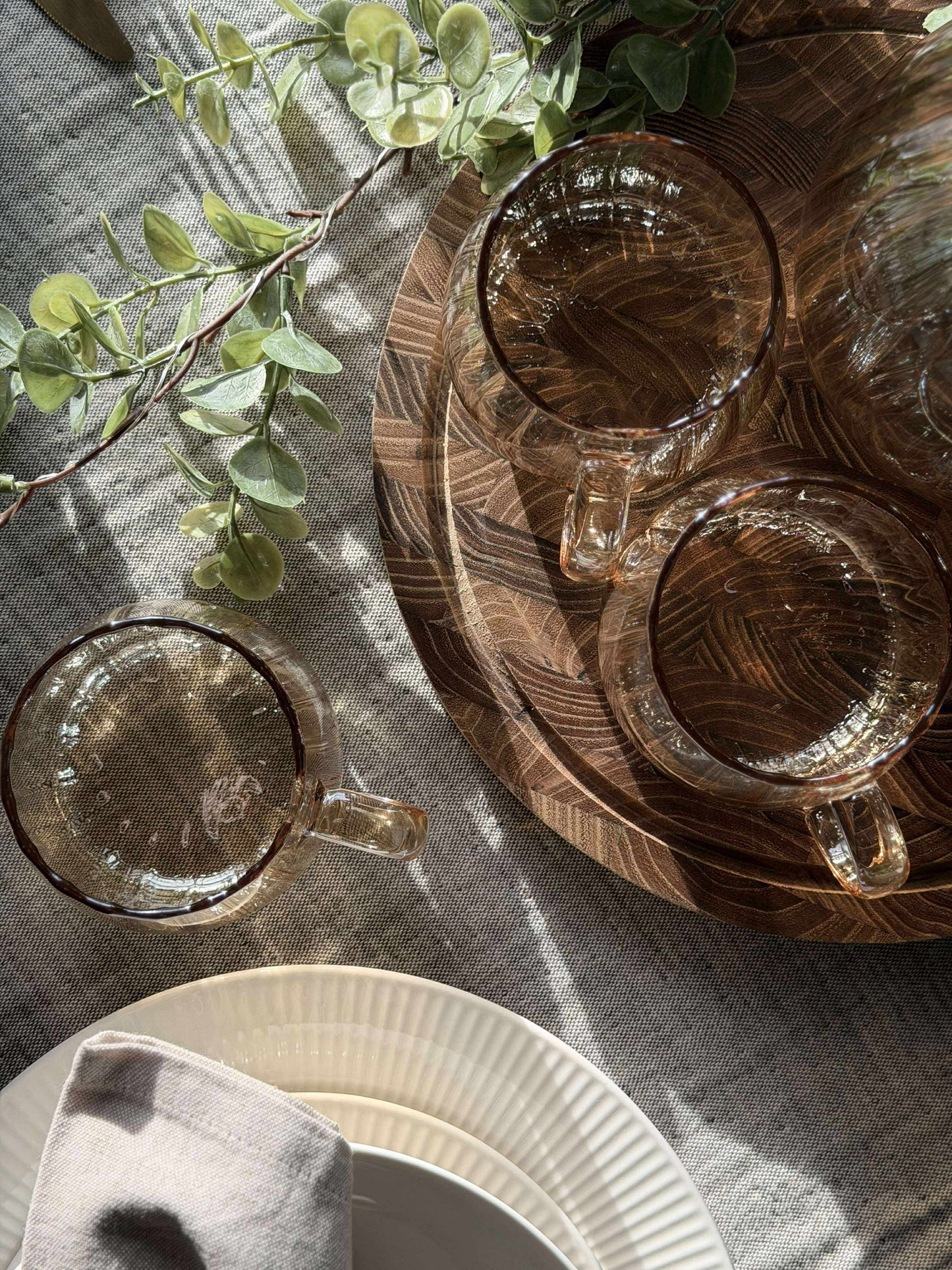 Glaskopper med riller - 4 stk.