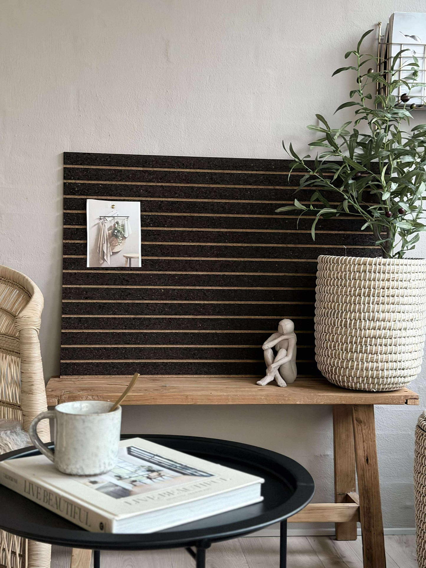 Korkplade med panel effekt NEW Dark - Støjdæmpende