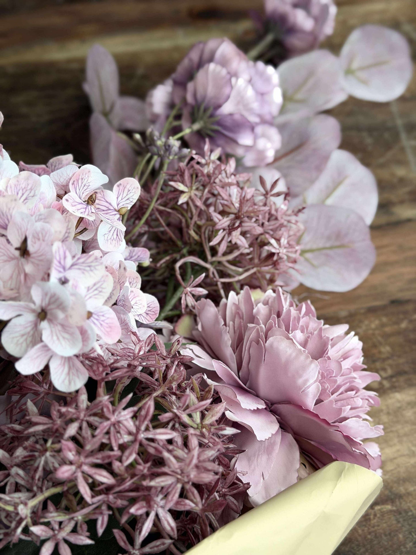 Buket med hortensia - Syren / pink