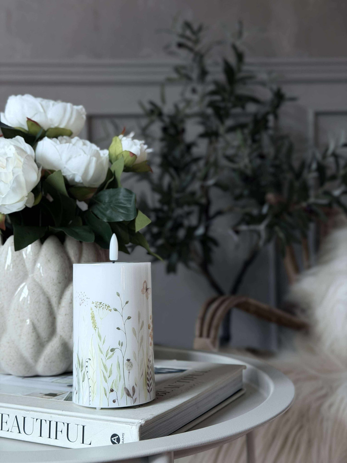 LED Bloklys Flower TWINKLE - 12,5cm