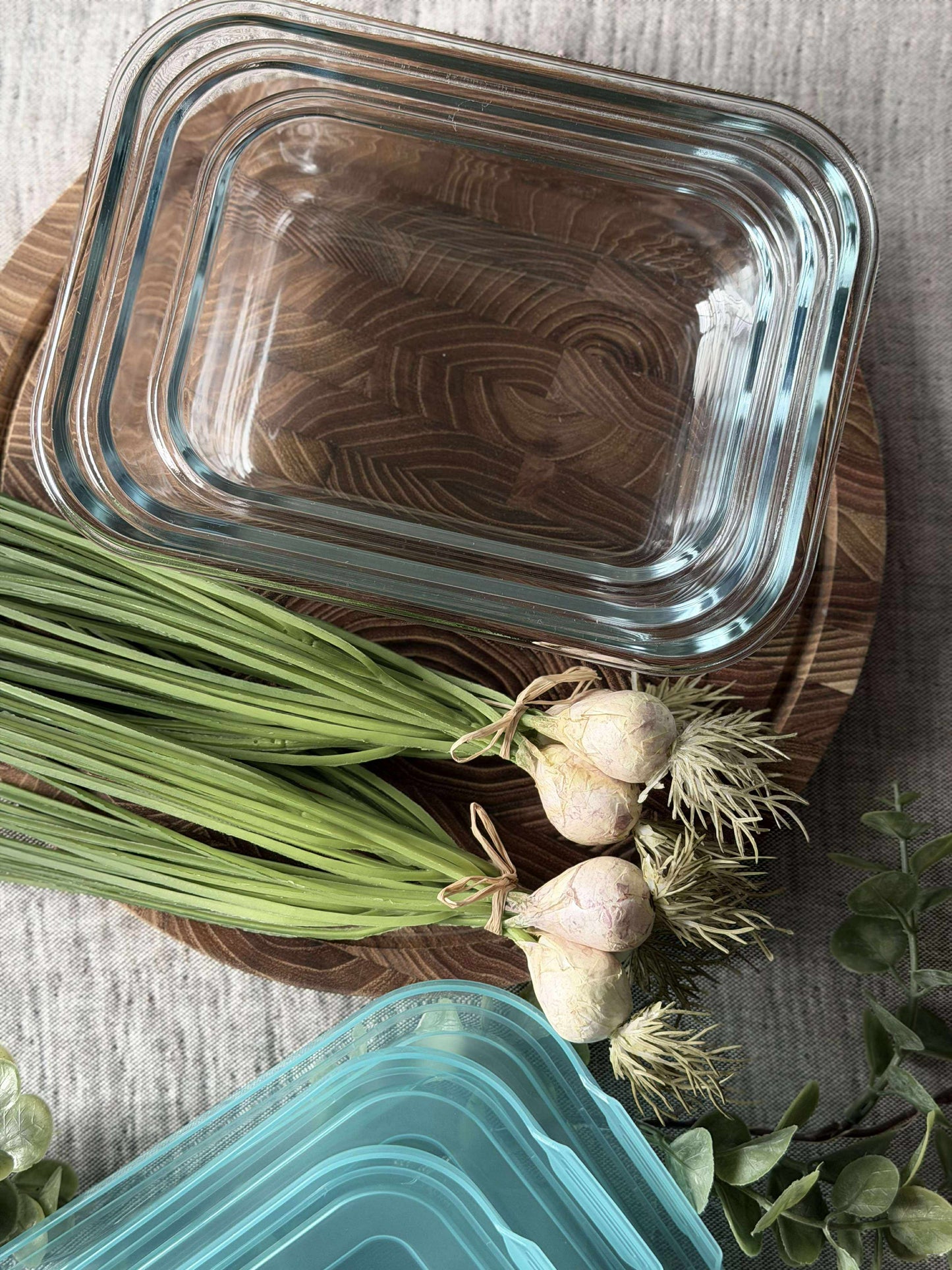 Opbevaringsbøtter i glas – Sæt med 3 stk