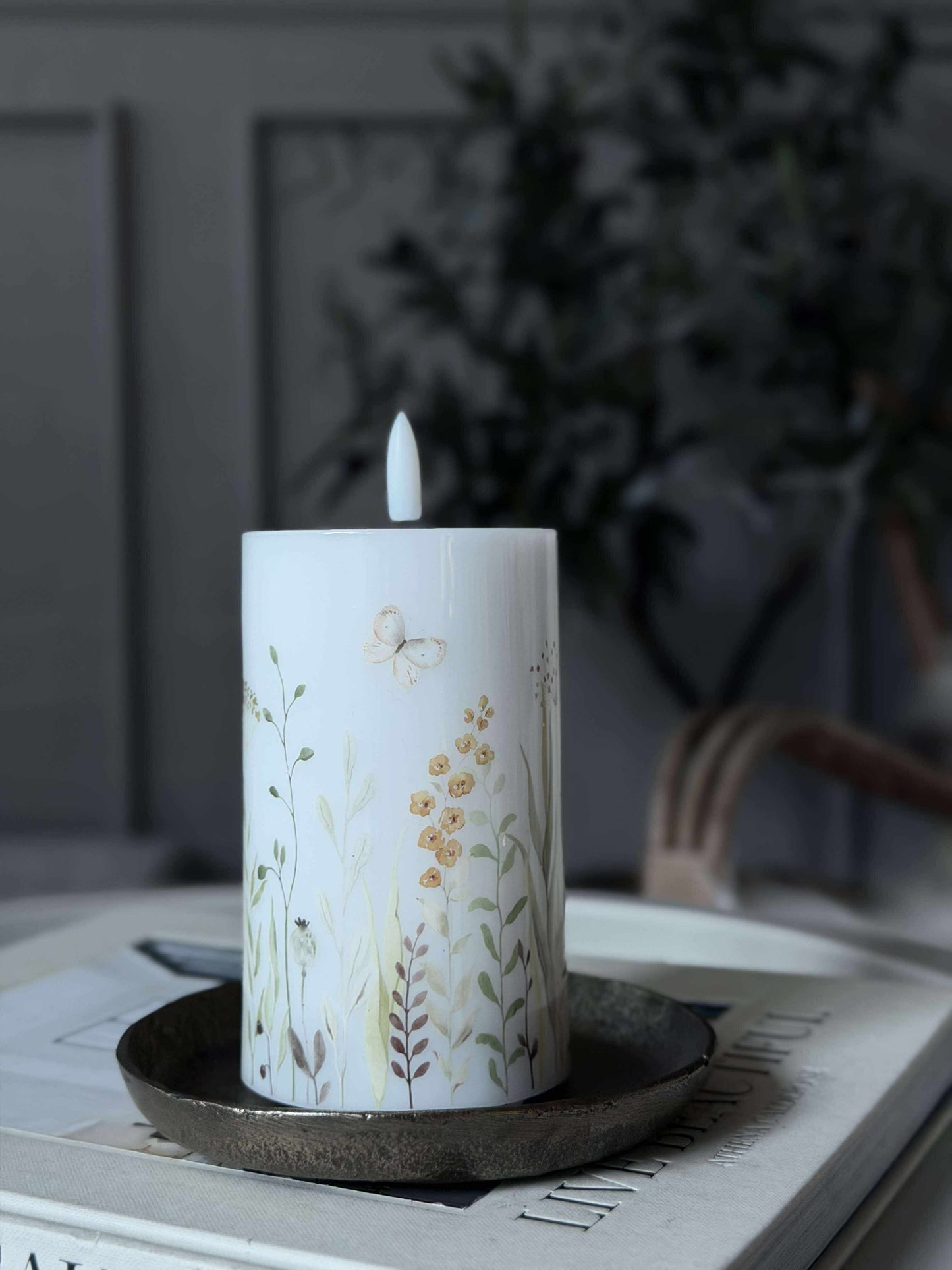 LED Bloklys Flower TWINKLE - 12,5cm