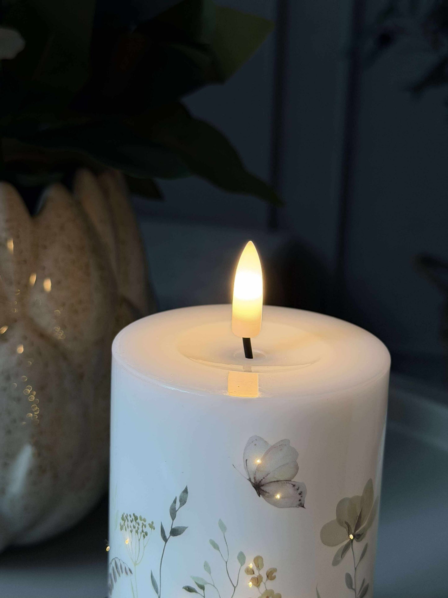 LED Bloklys Flower TWINKLE - 12,5cm