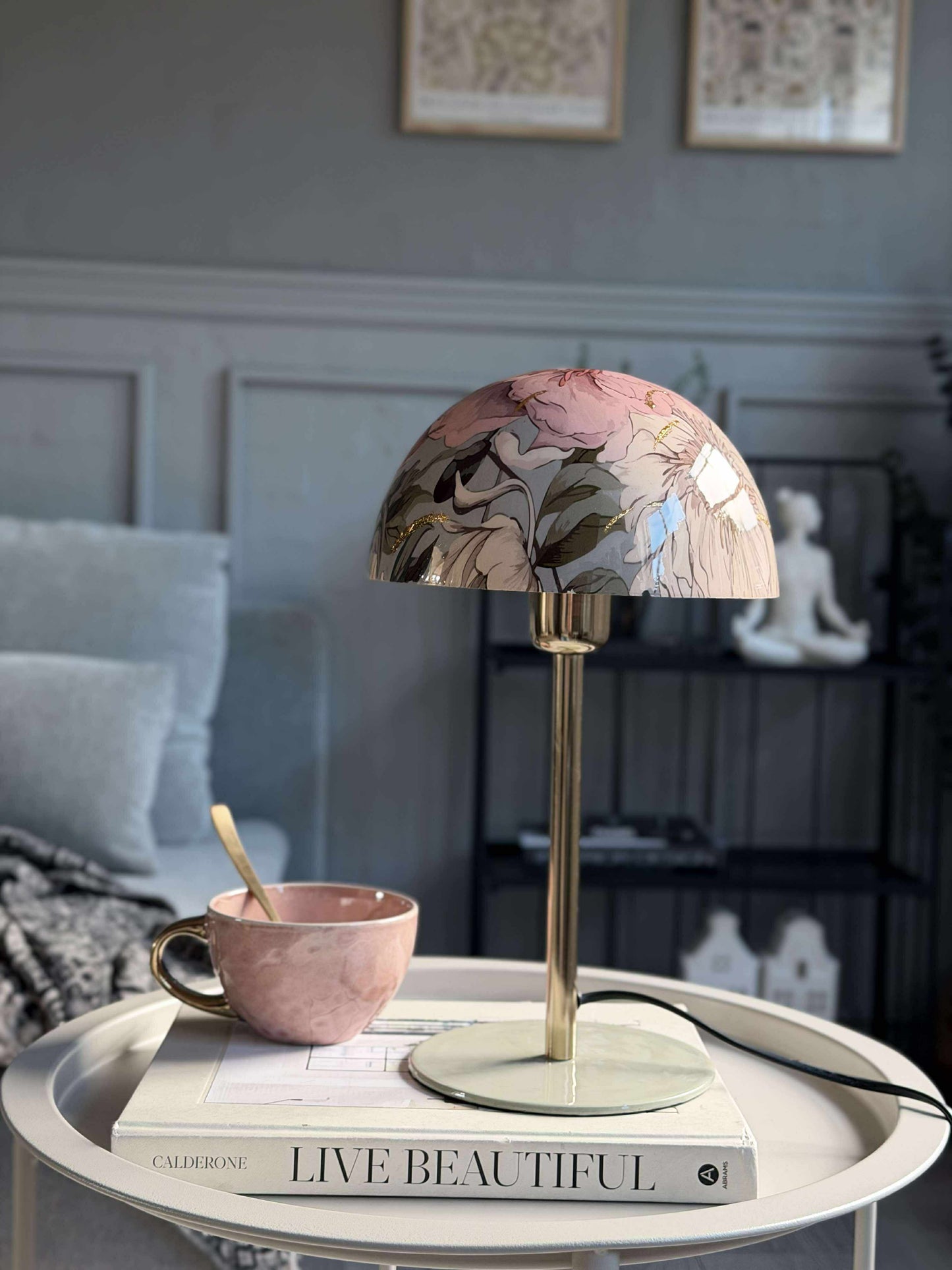 Bordlampe flower / gold