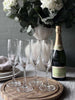 Champagneglas Rillet med guld kant - 4 stk.