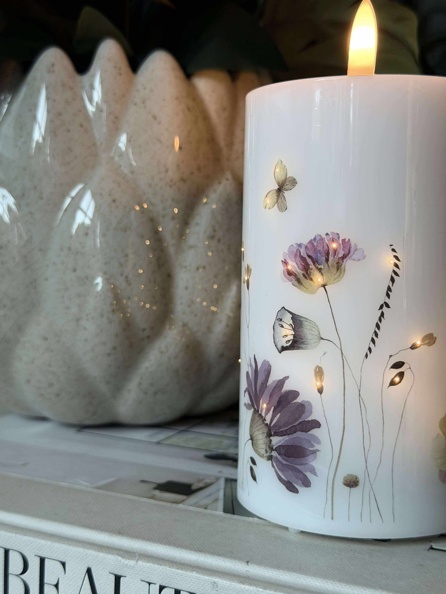 LED Bloklys Flower TWINKLE - 12,5cm