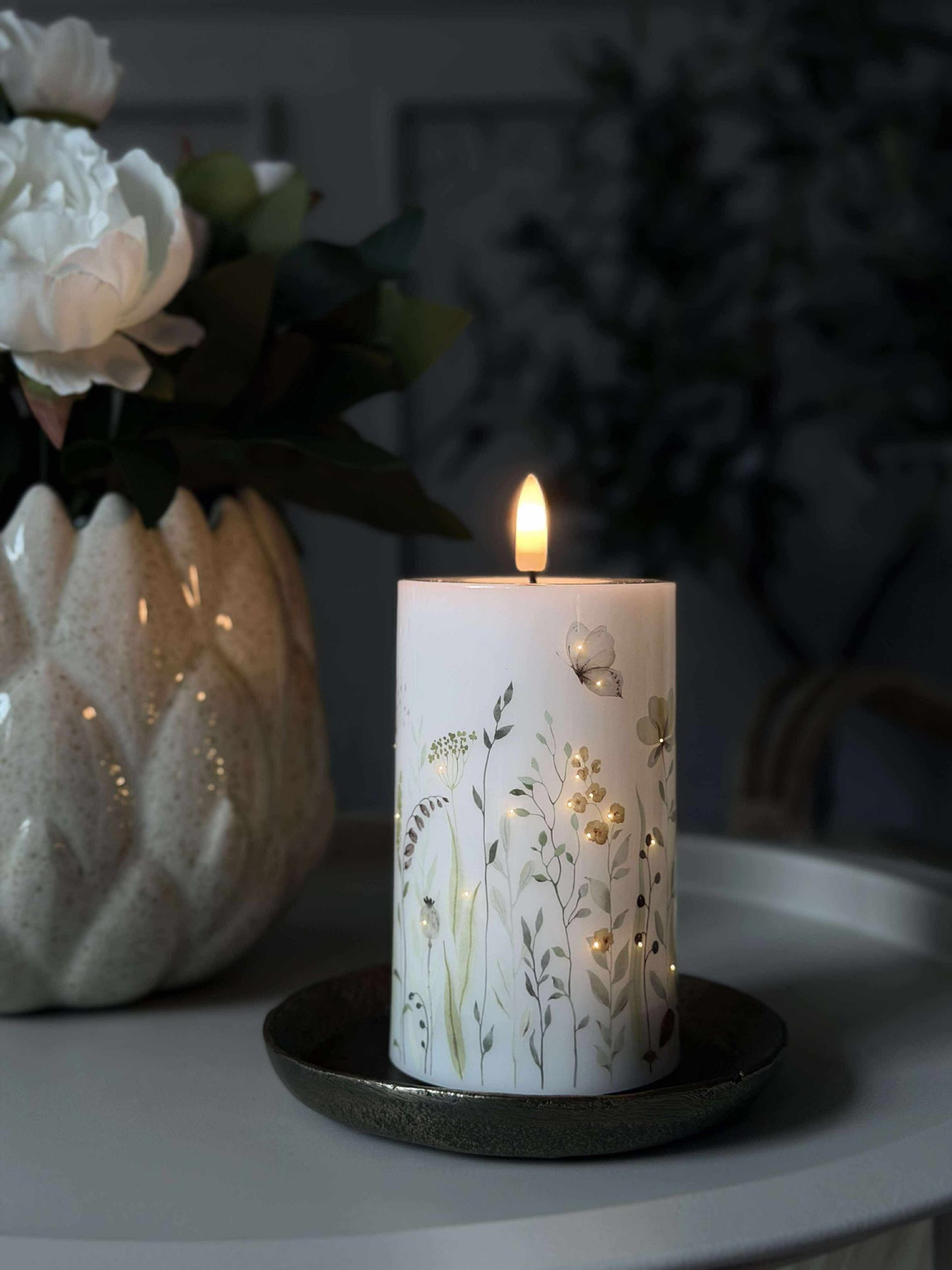 LED Bloklys Flower TWINKLE - 12,5cm