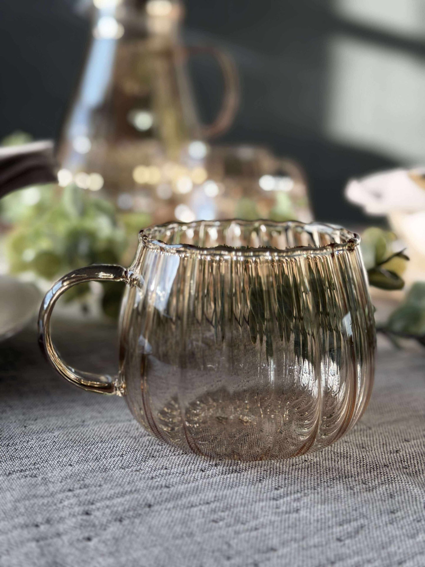 Glaskopper med riller - 4 stk.