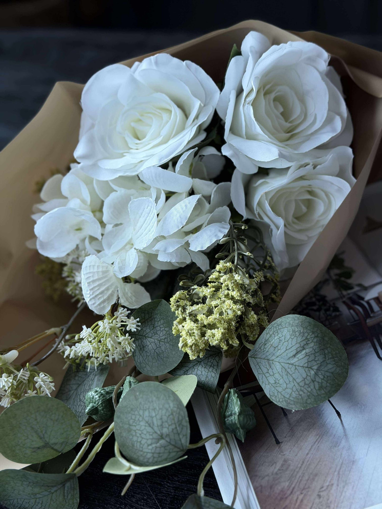 Buket med hortensia - Hvid