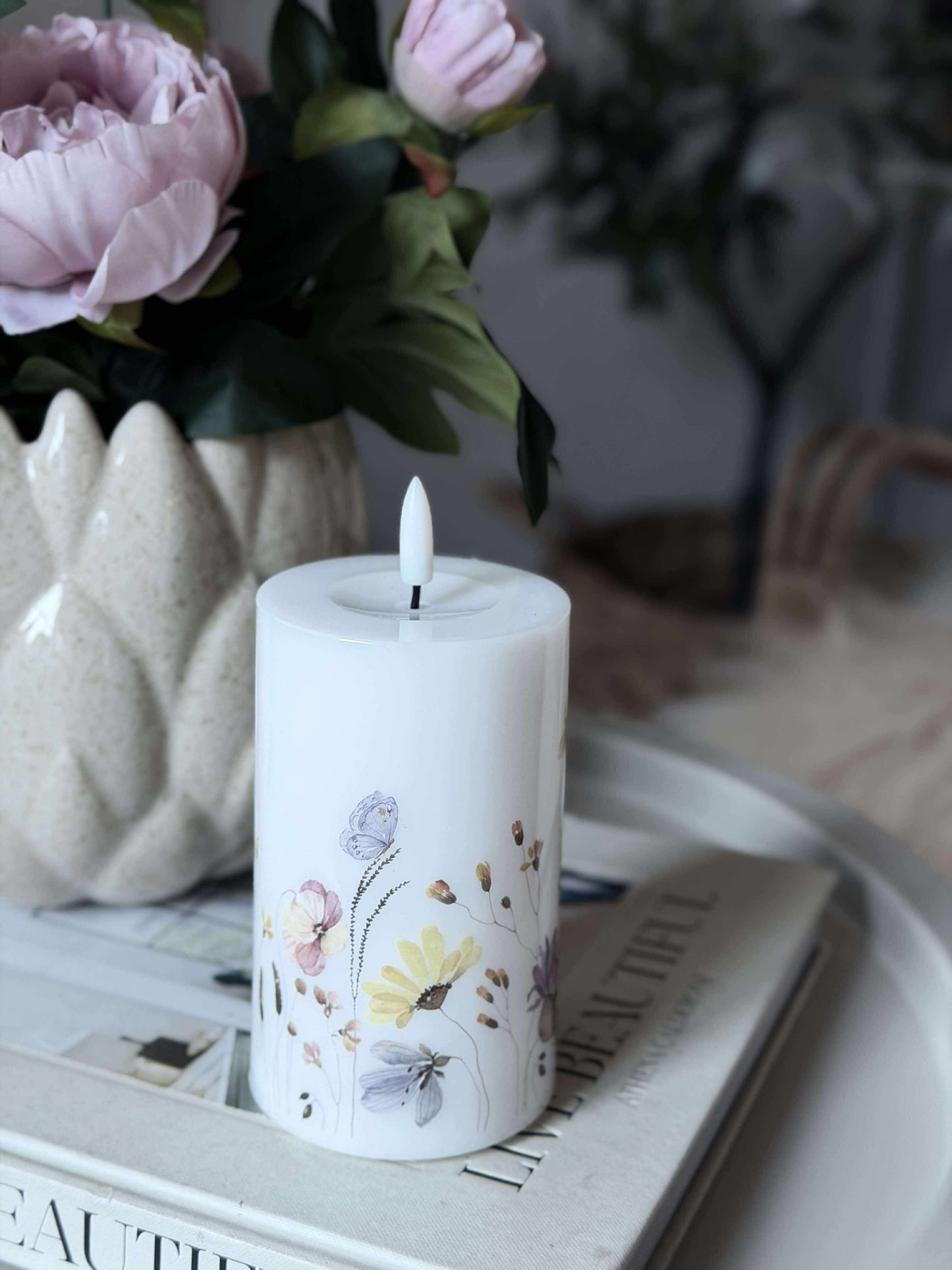 LED Bloklys Flower TWINKLE - 12,5cm