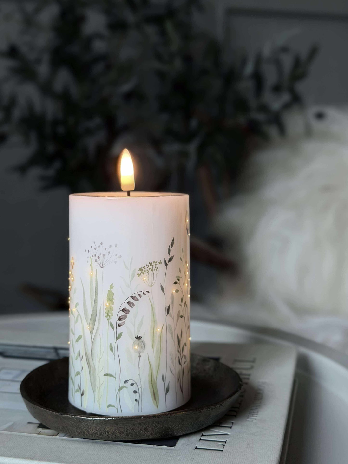 LED Bloklys Flower TWINKLE - 12,5cm