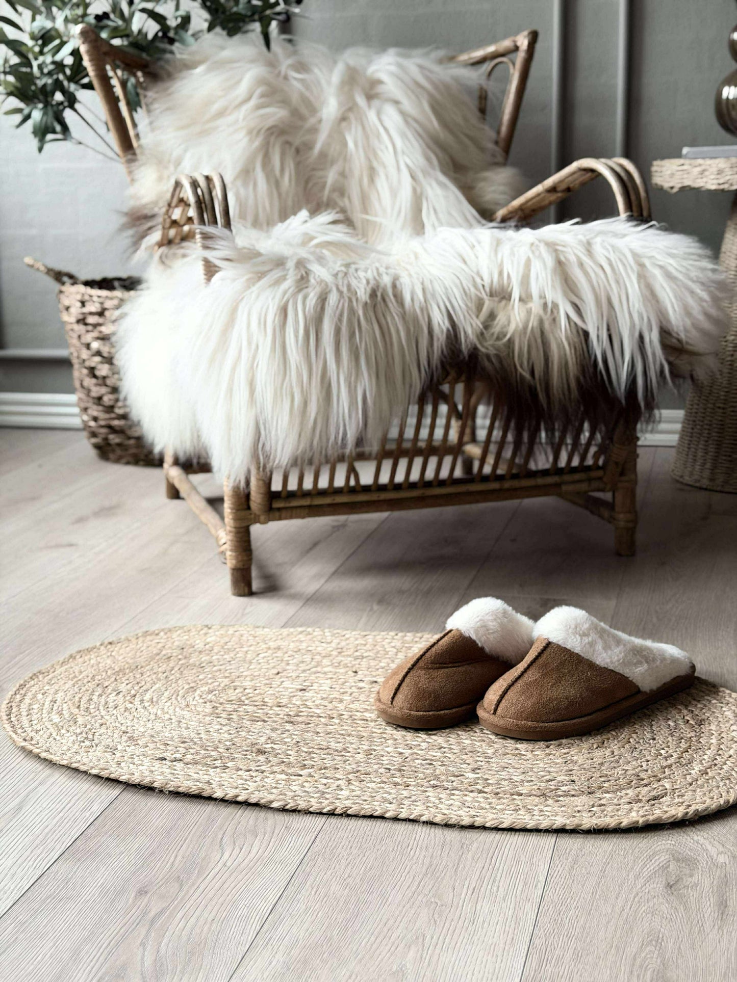 Dørmåtte Jute Oval