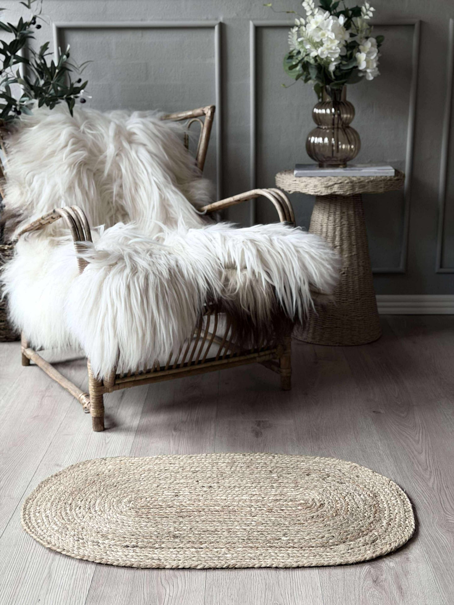 Dørmåtte Jute Oval