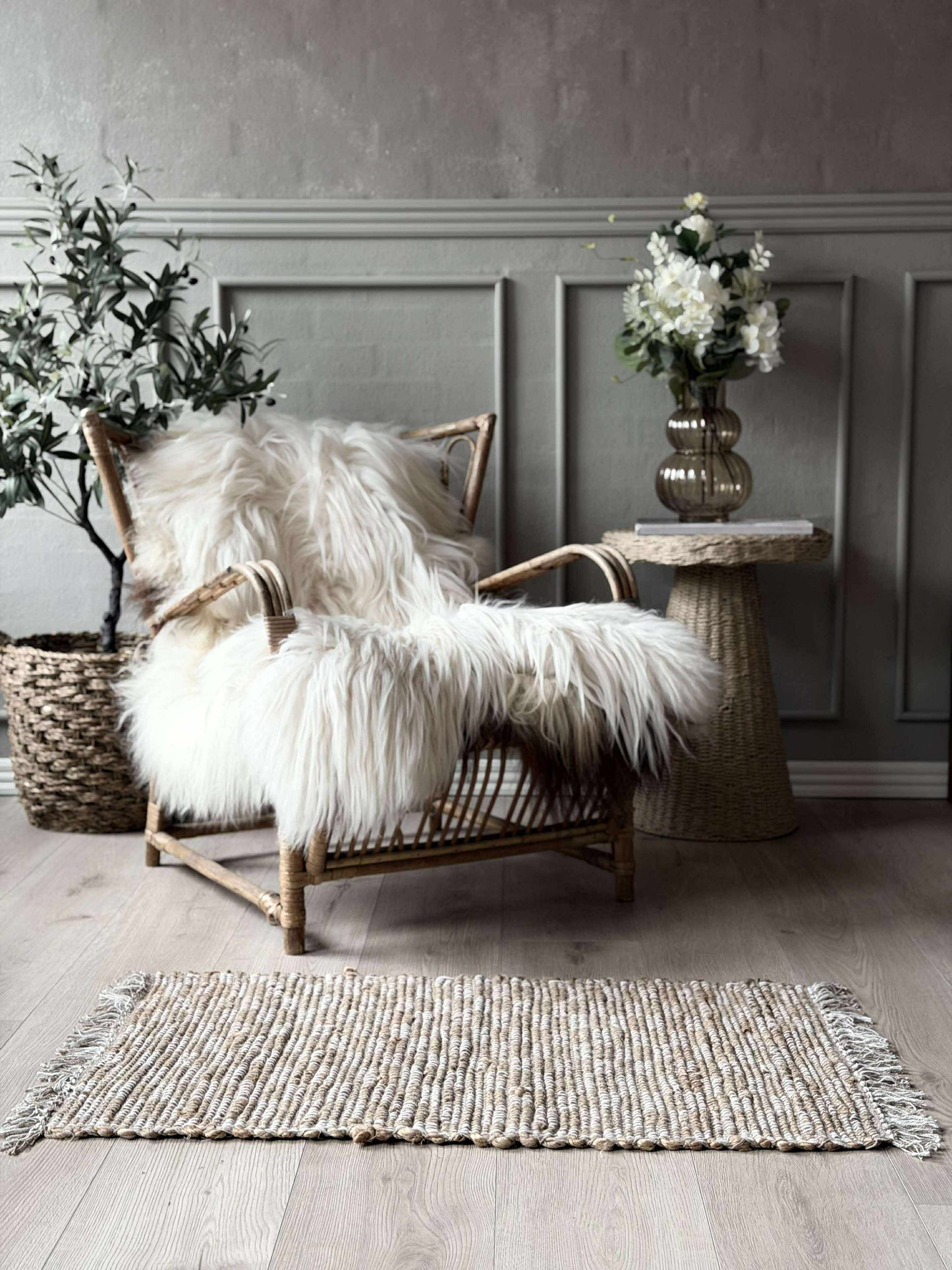 Dørmåtte Jute med fryns - Natur