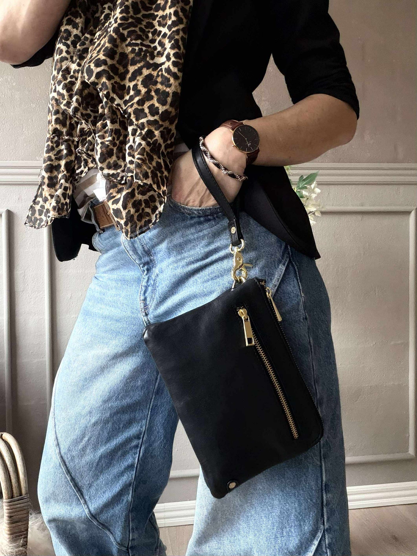 Clutch Selma- Black / gold