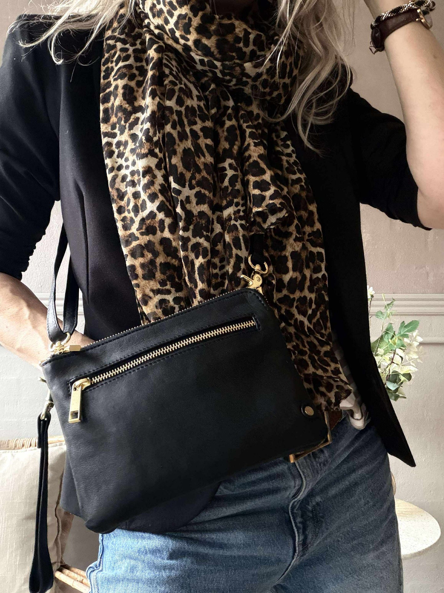 Clutch Selma- Black / gold