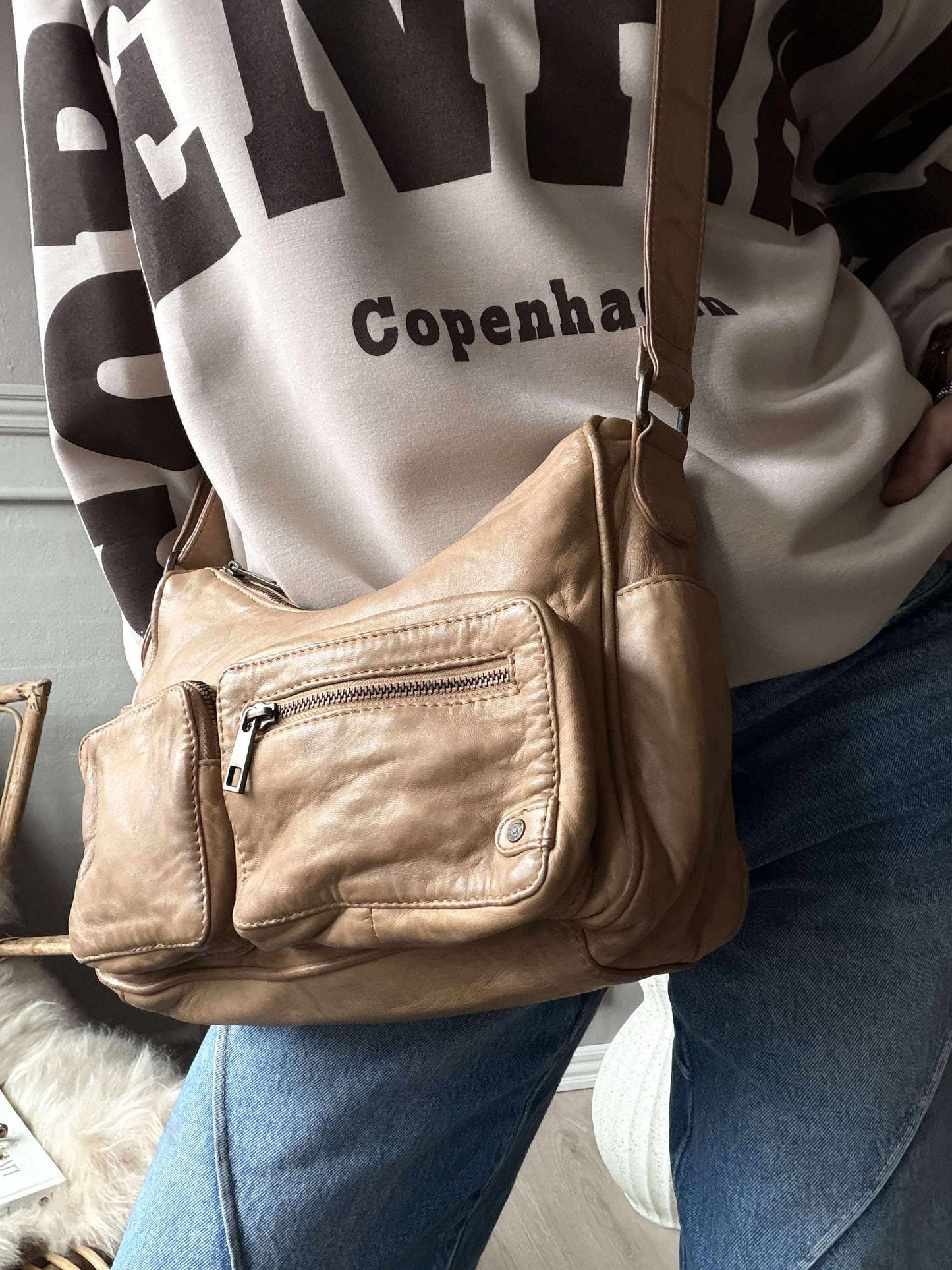Skuldertaske Sienna - Camel