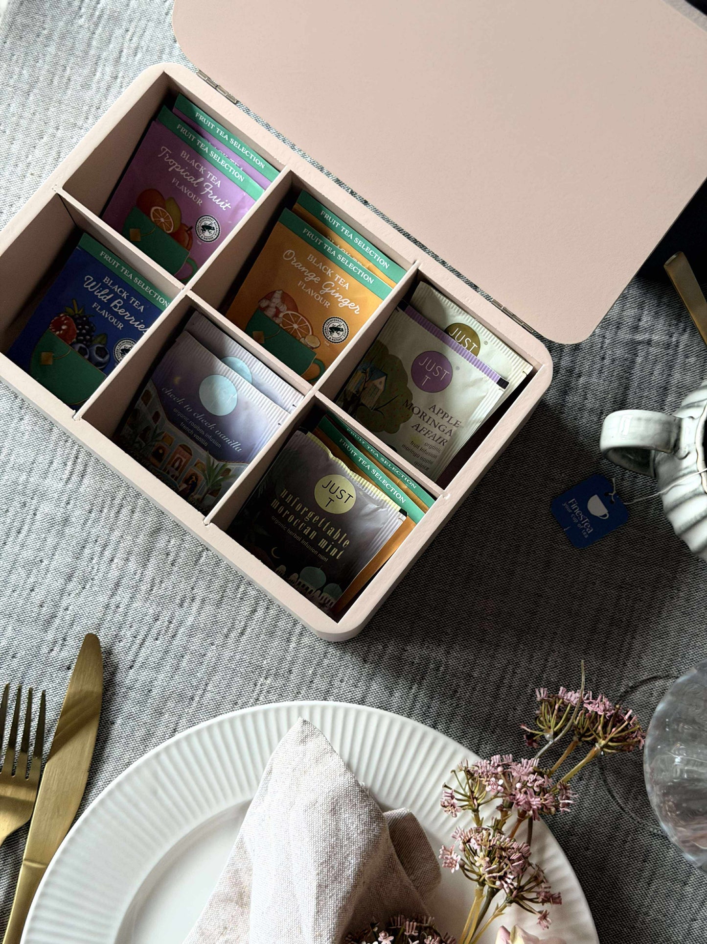 TEA kasse - Creme eller Rosa