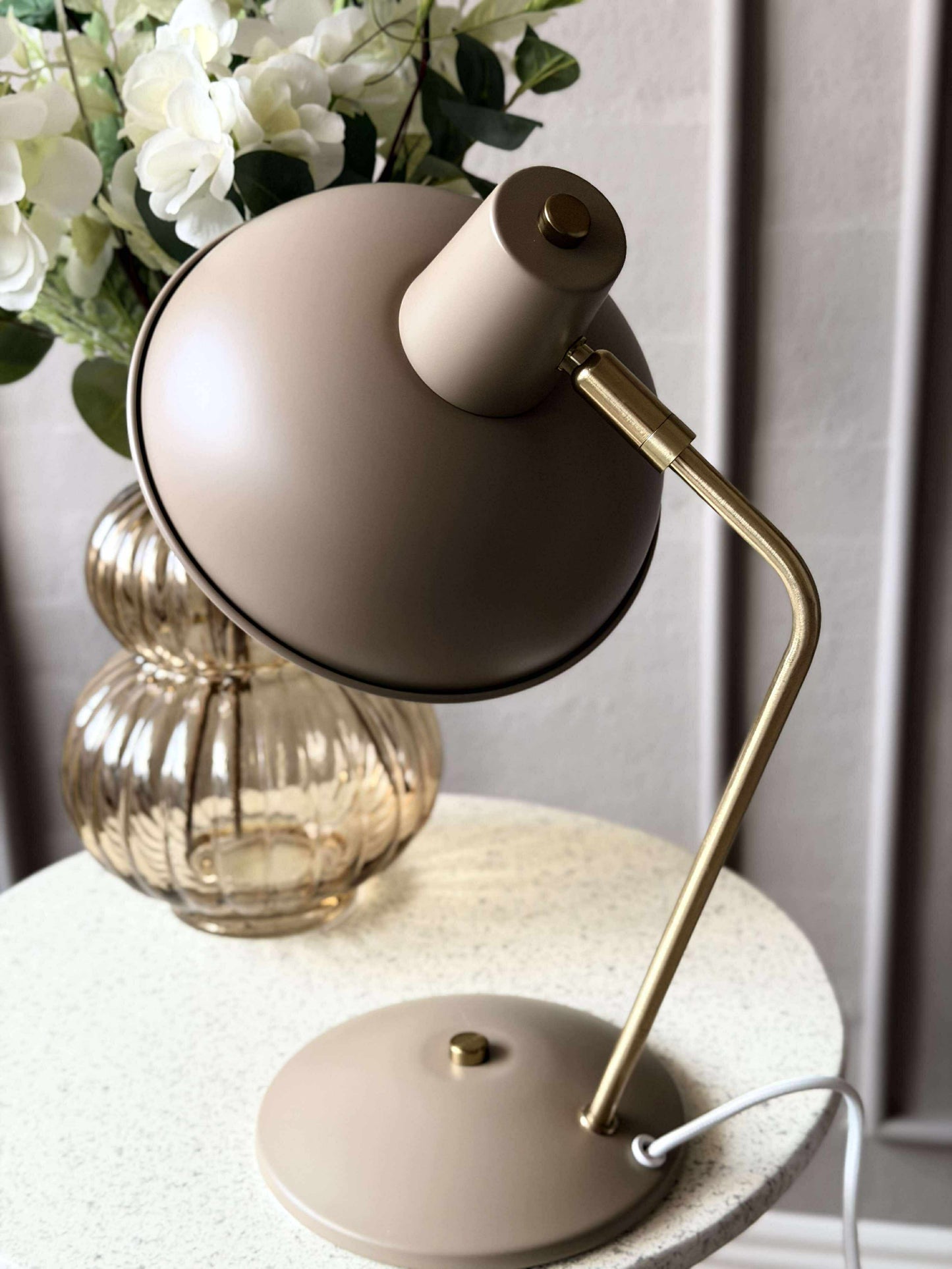 Bordlampe Retro - Beige / guld
