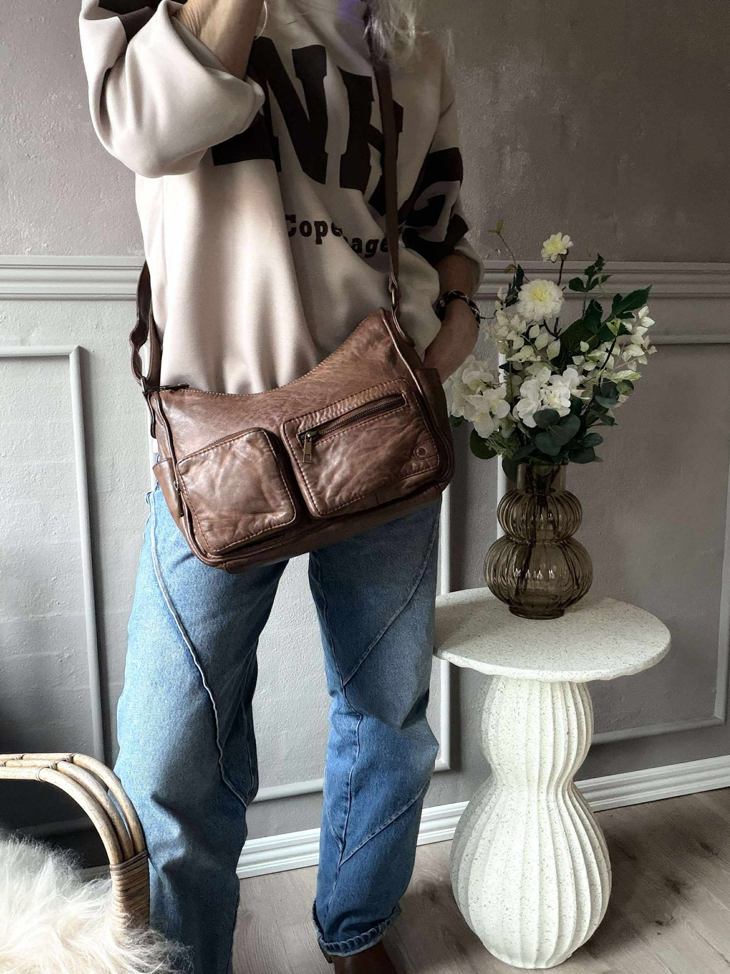 Skuldertaske Sienna - Chestnut
