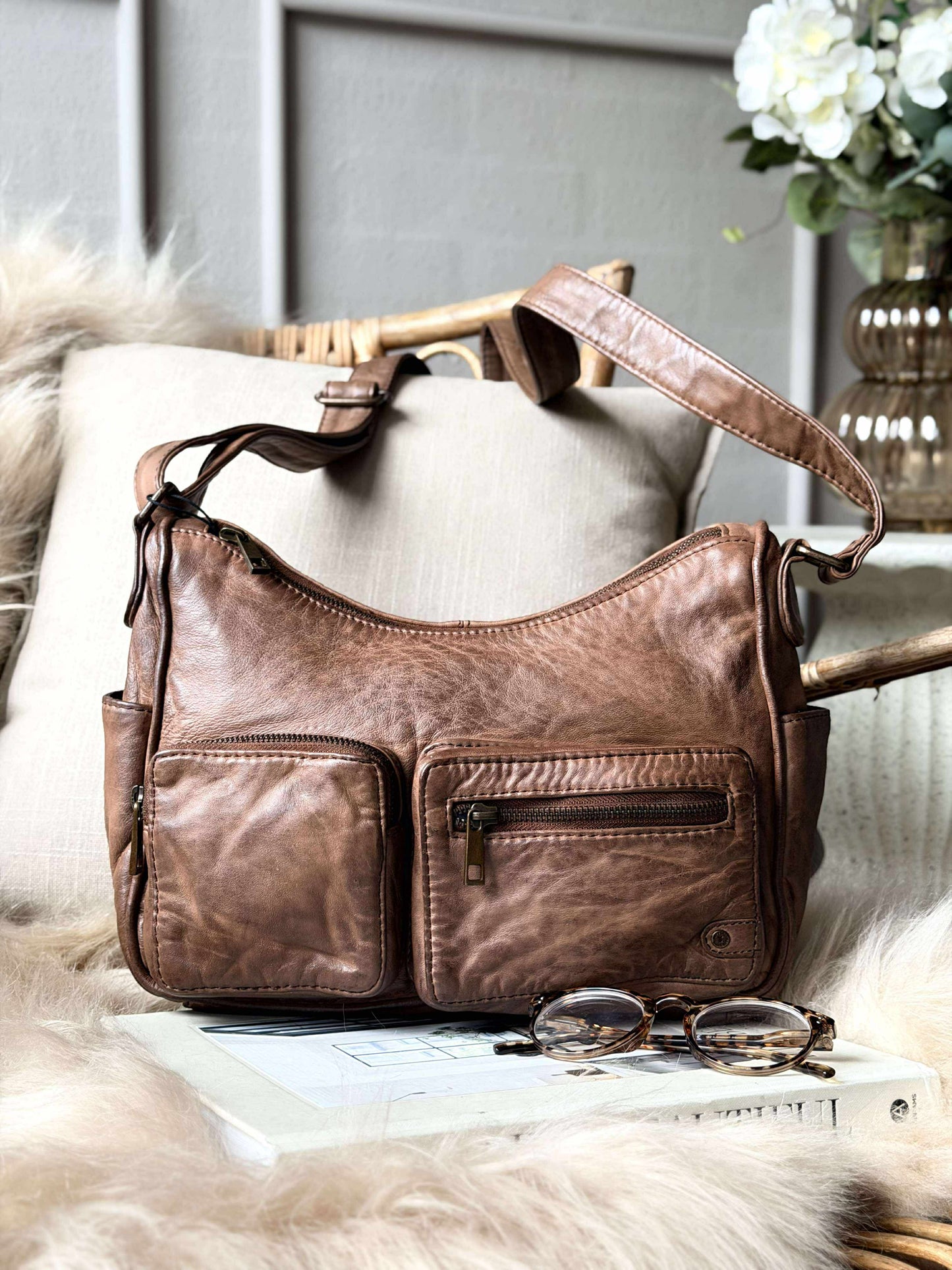 Skuldertaske Sienna - Chestnut