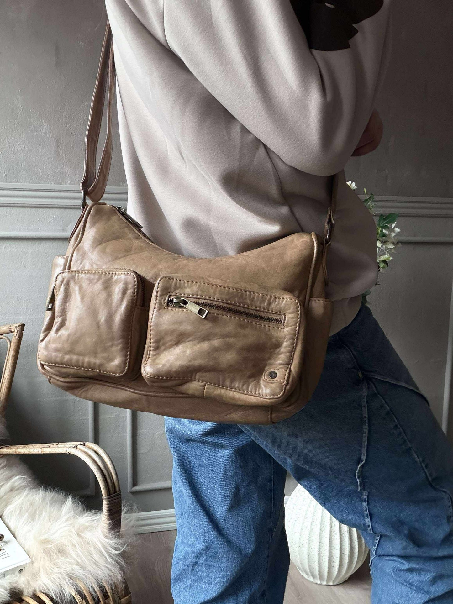 Skuldertaske Sienna - Camel