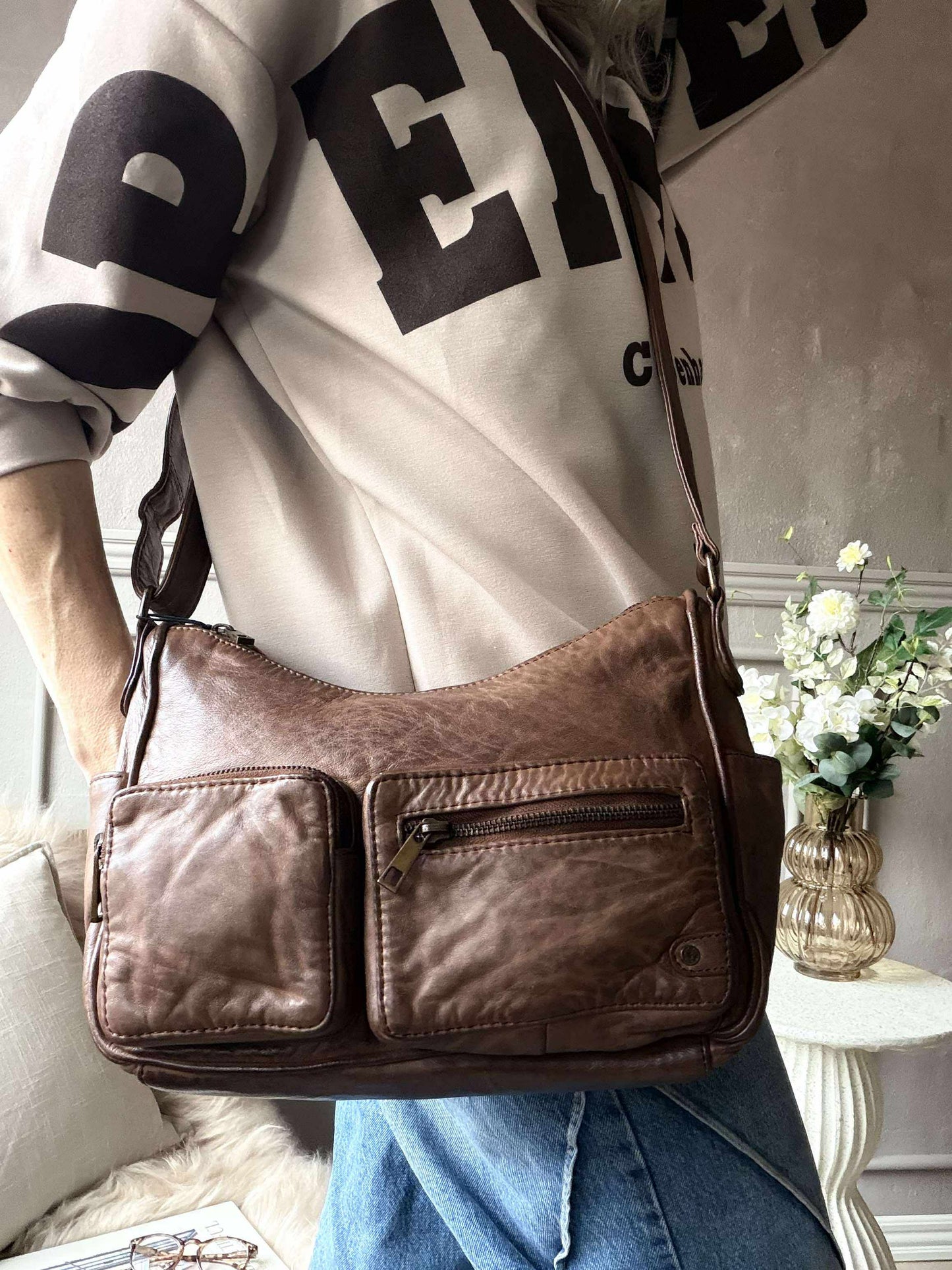 Skuldertaske Sienna - Chestnut