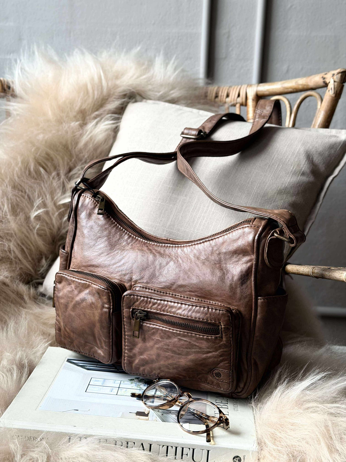 Skuldertaske Sienna - Chestnut