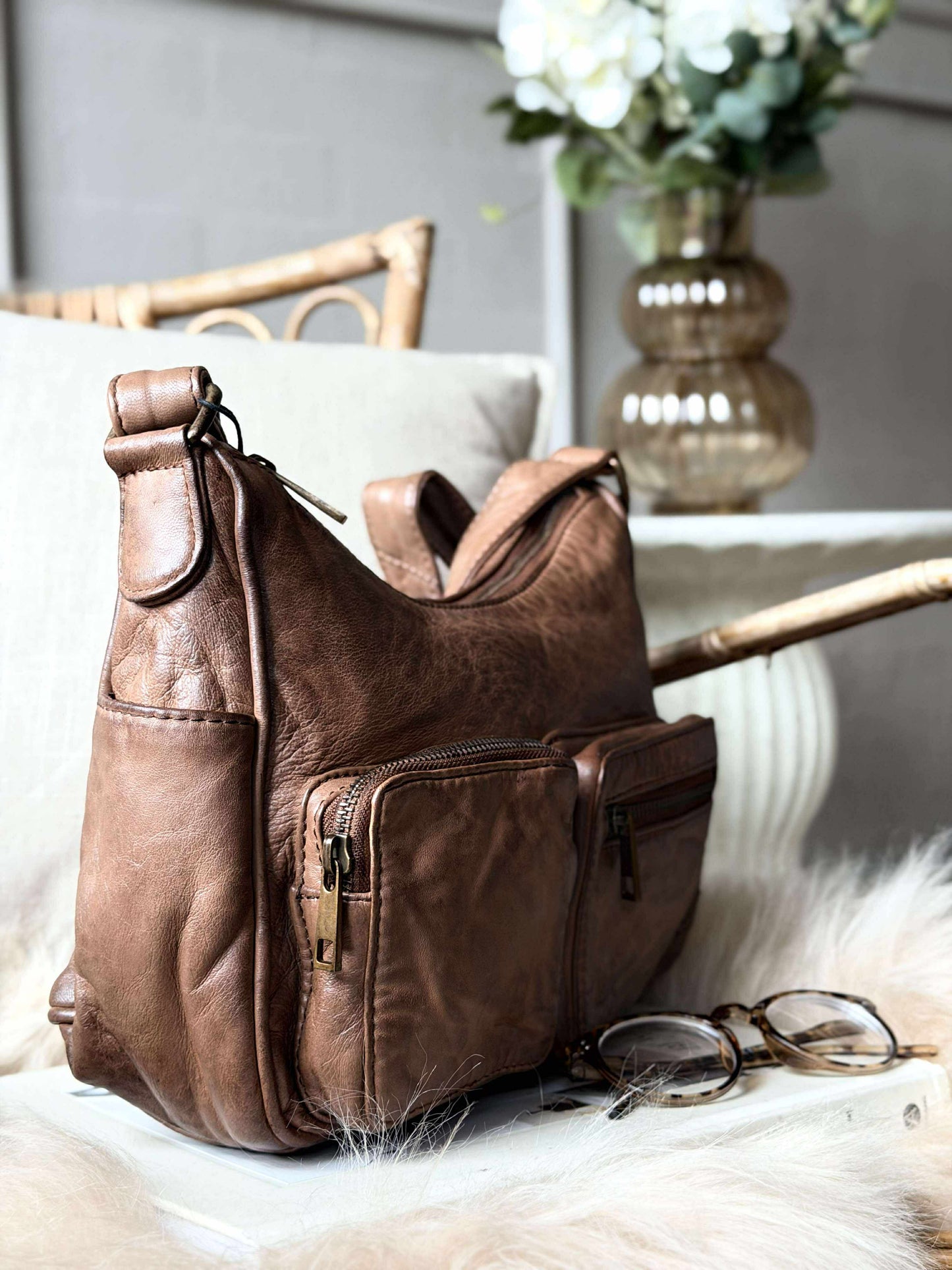 Skuldertaske Sienna - Chestnut