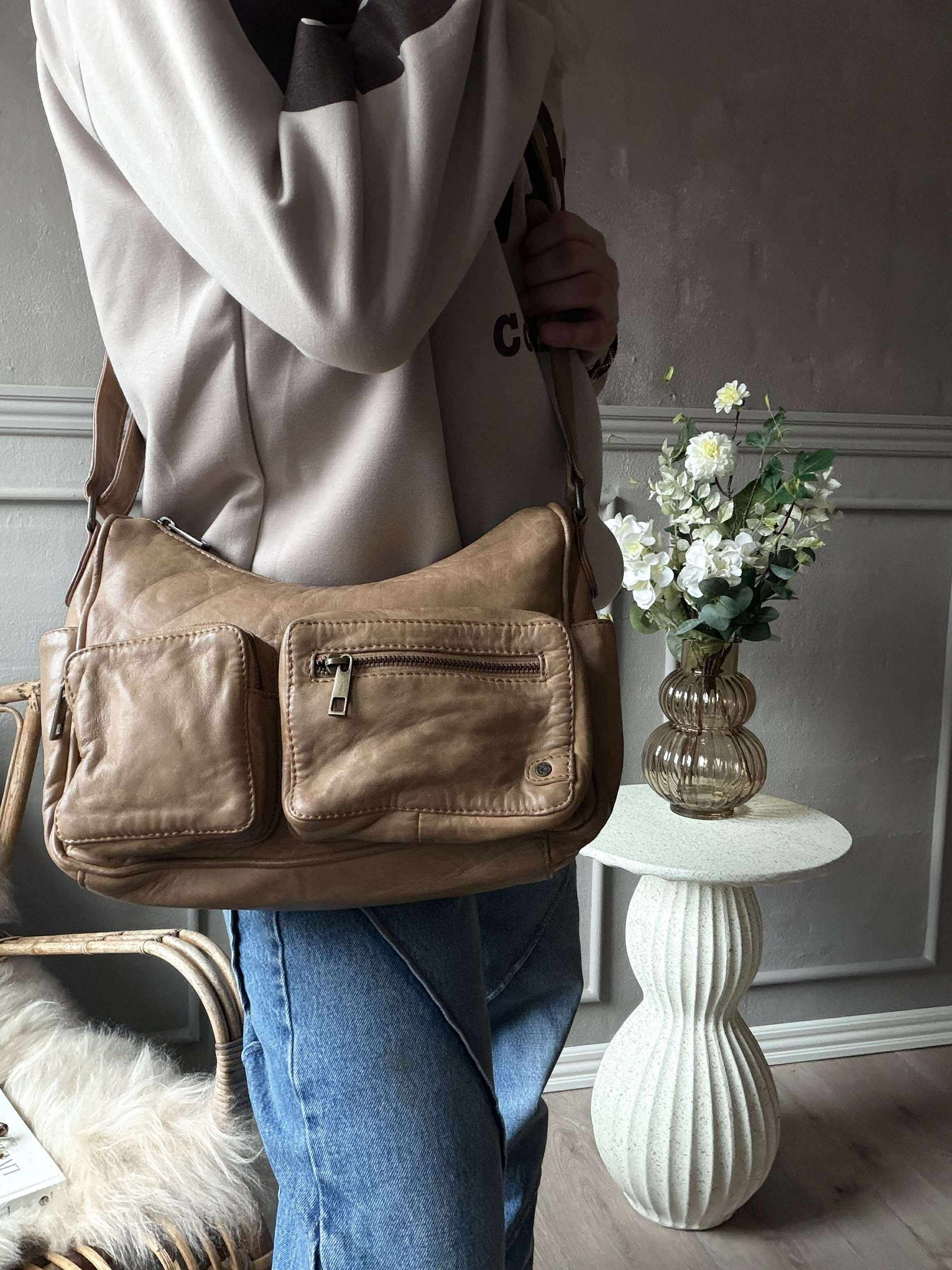 Skuldertaske Sienna - Camel