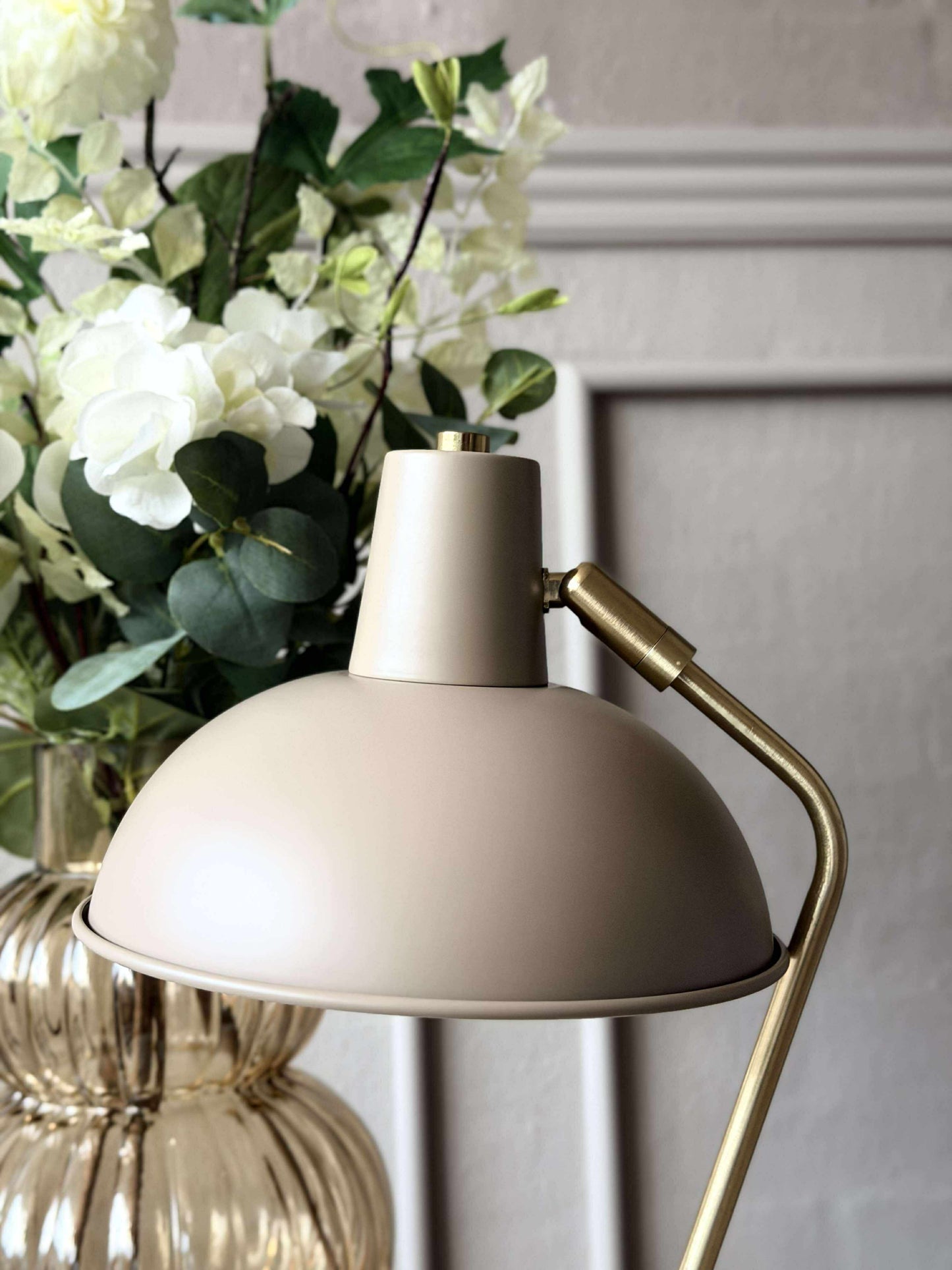 Bordlampe Retro - Beige / guld