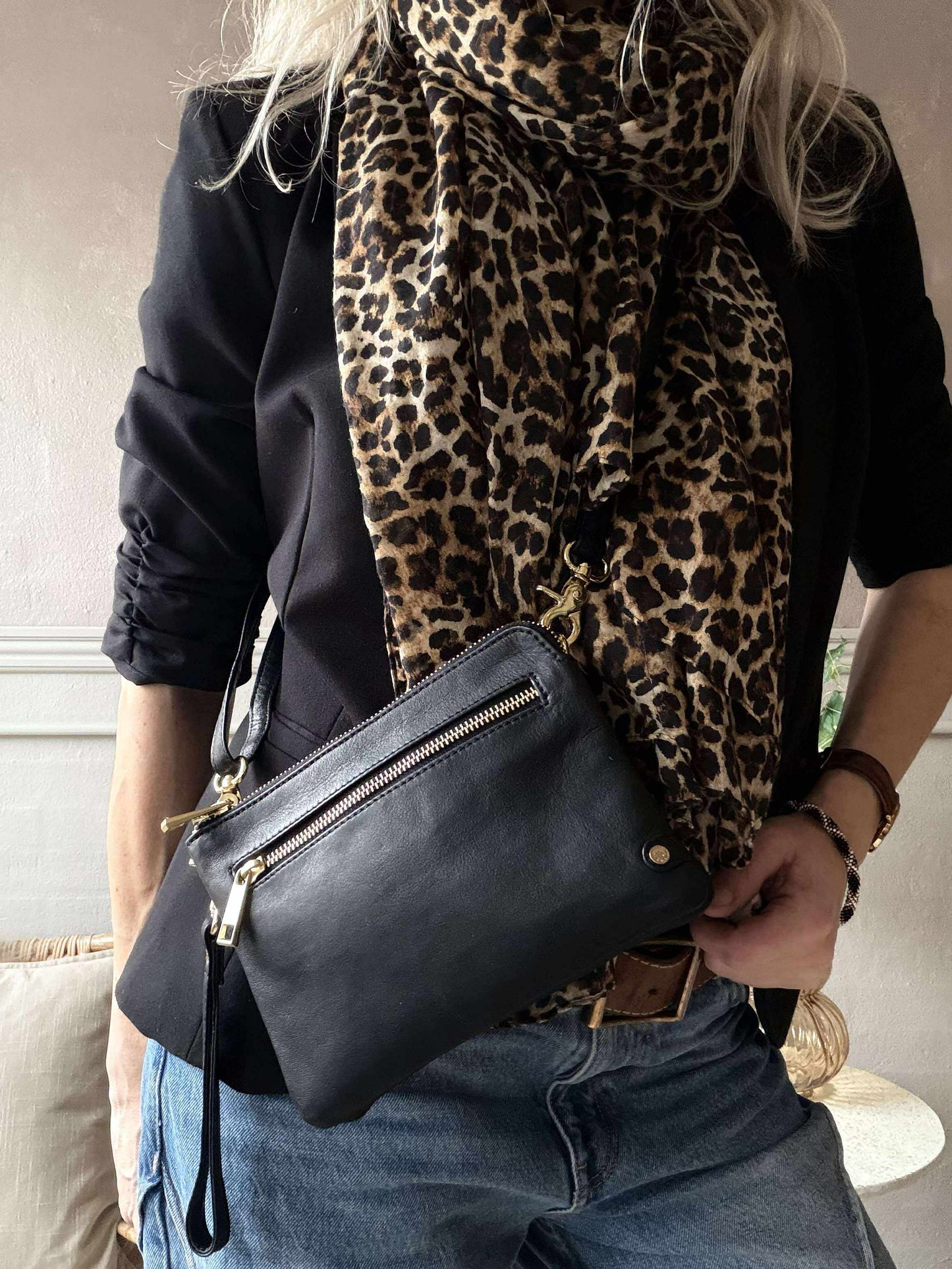 Clutch Selma- Black / gold