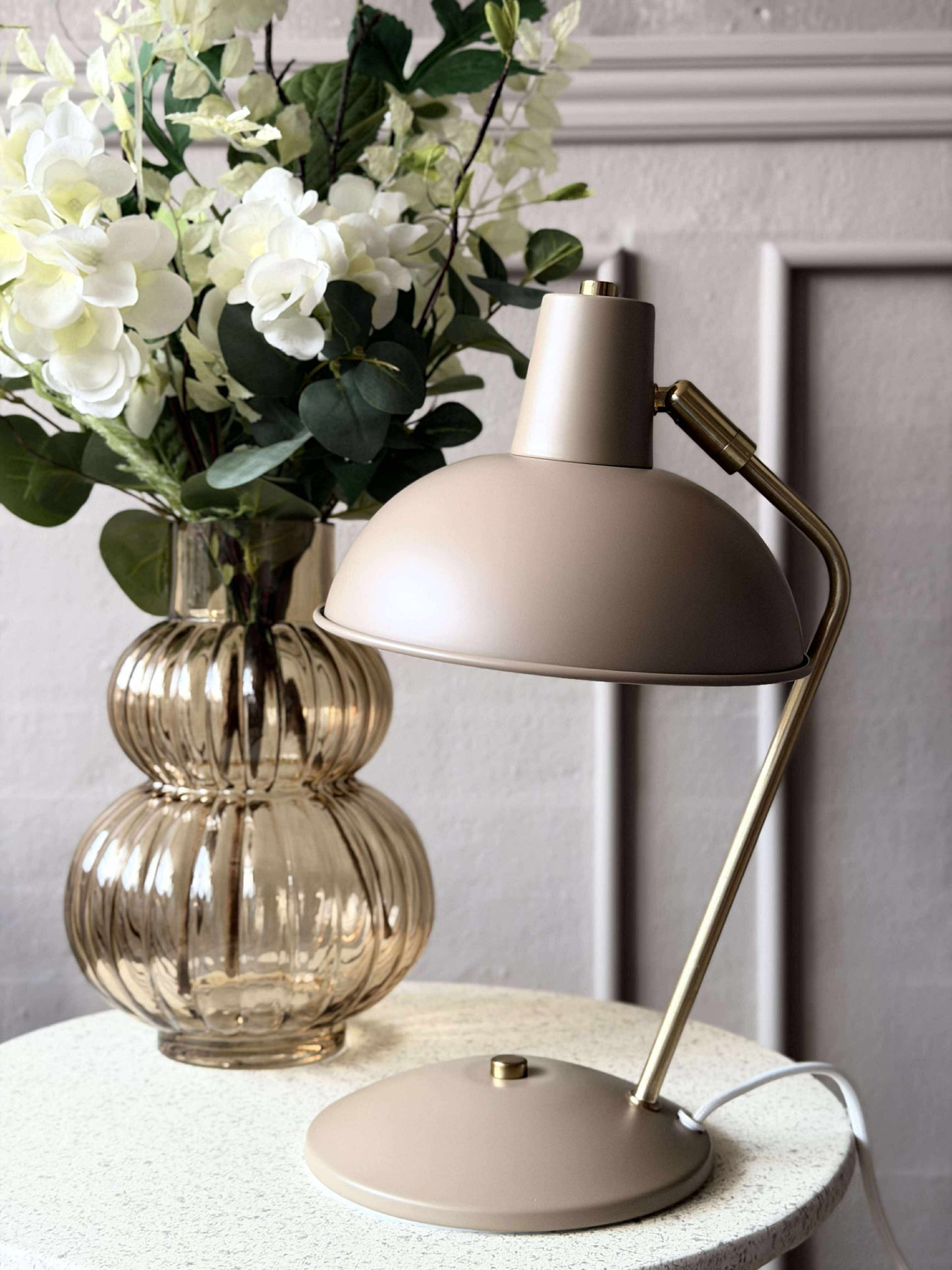 Bordlampe Retro - Beige / guld