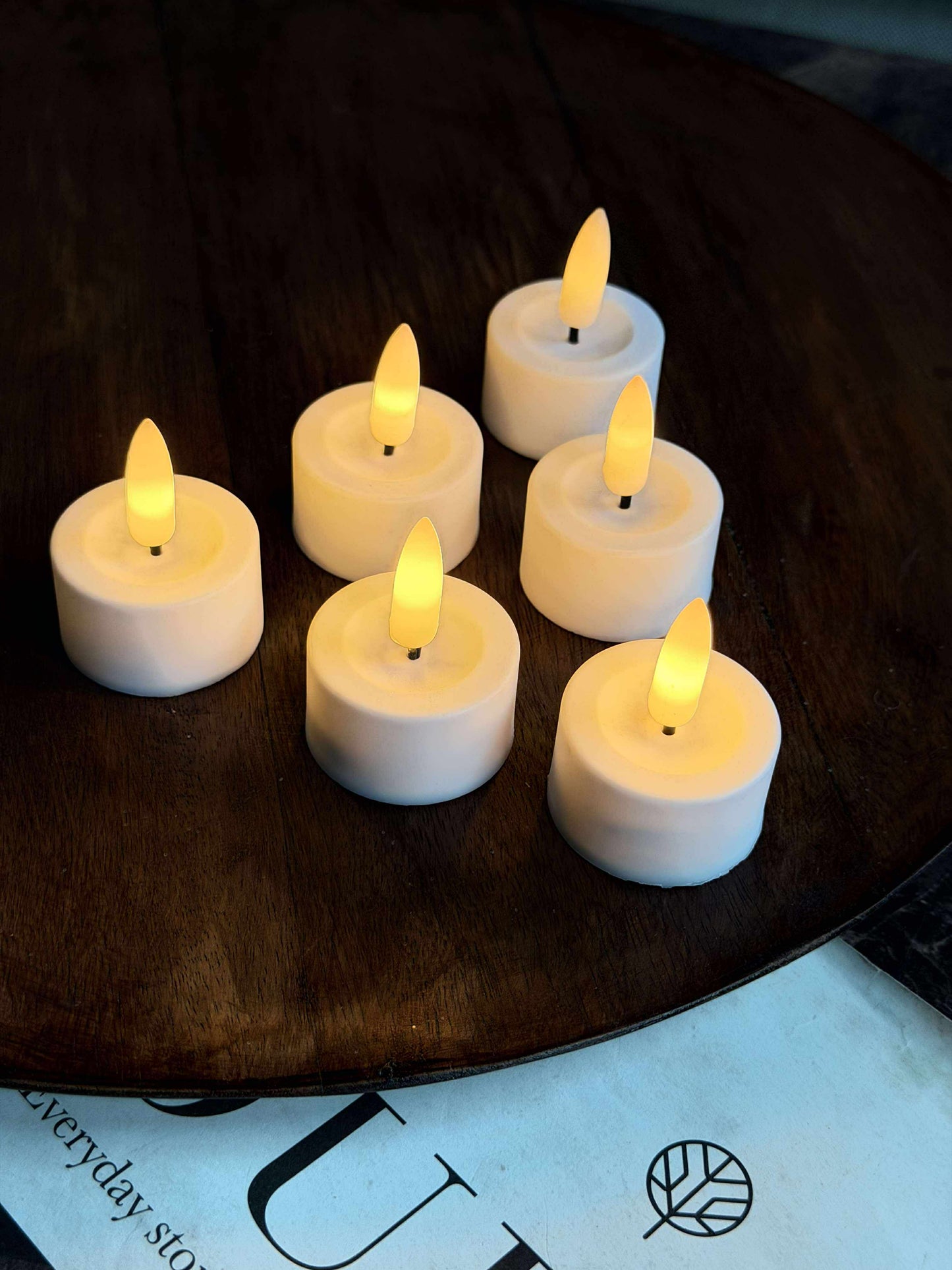 LED fyrfadslys 6 stk + Fjernbetjening med timer