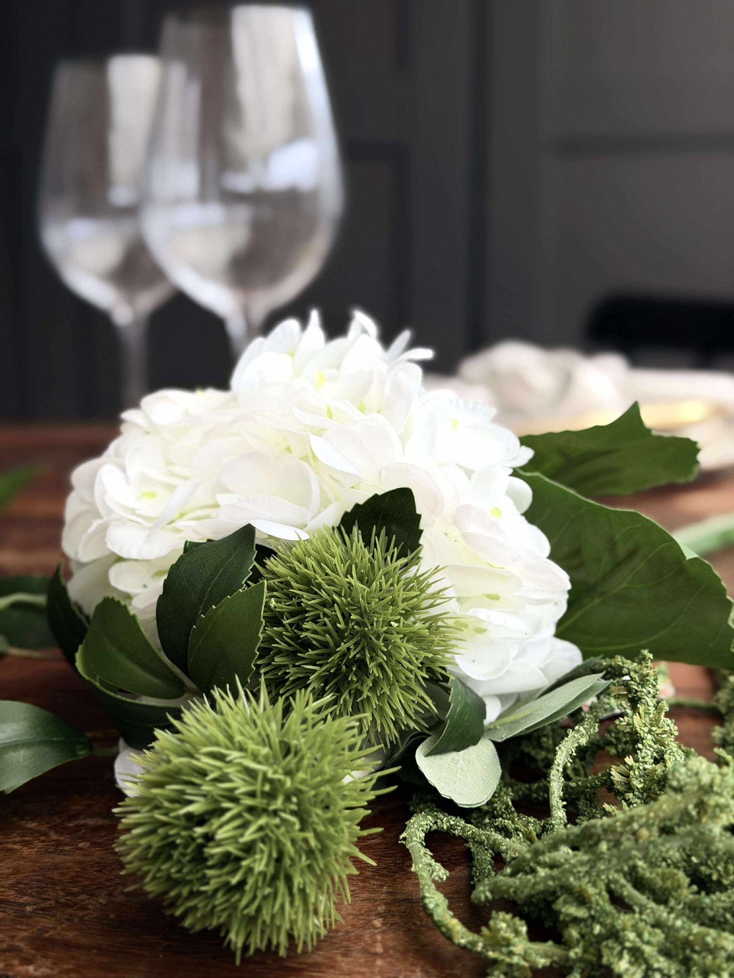 Buket - Lille hvid hortensia / Lime