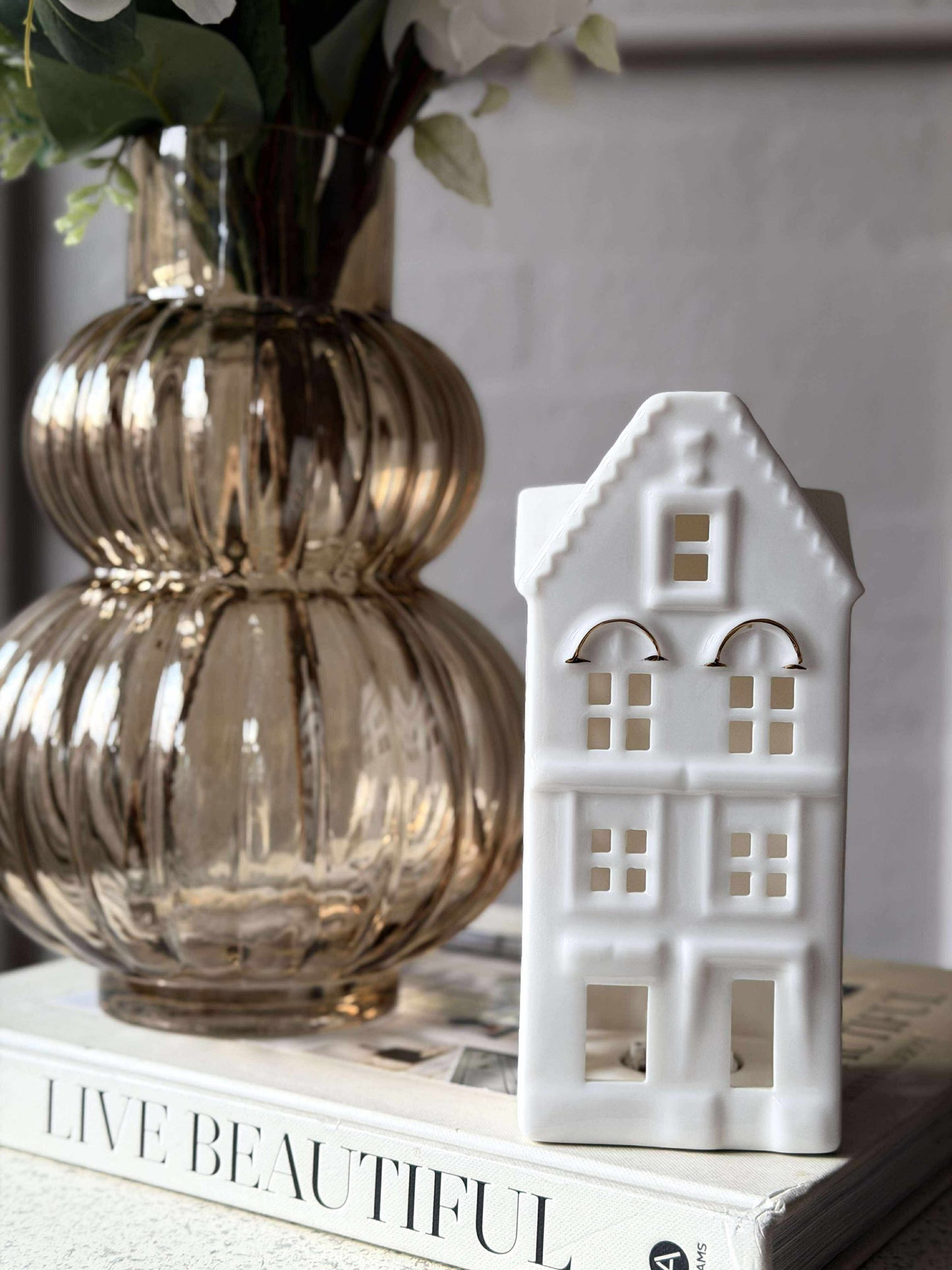 Lyshus med led - Porcelæn