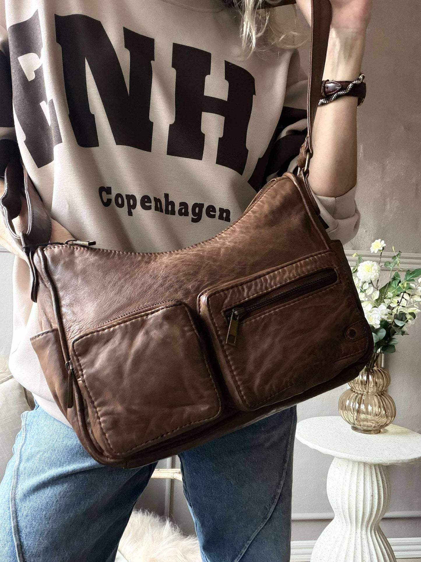 Skuldertaske Sienna - Chestnut