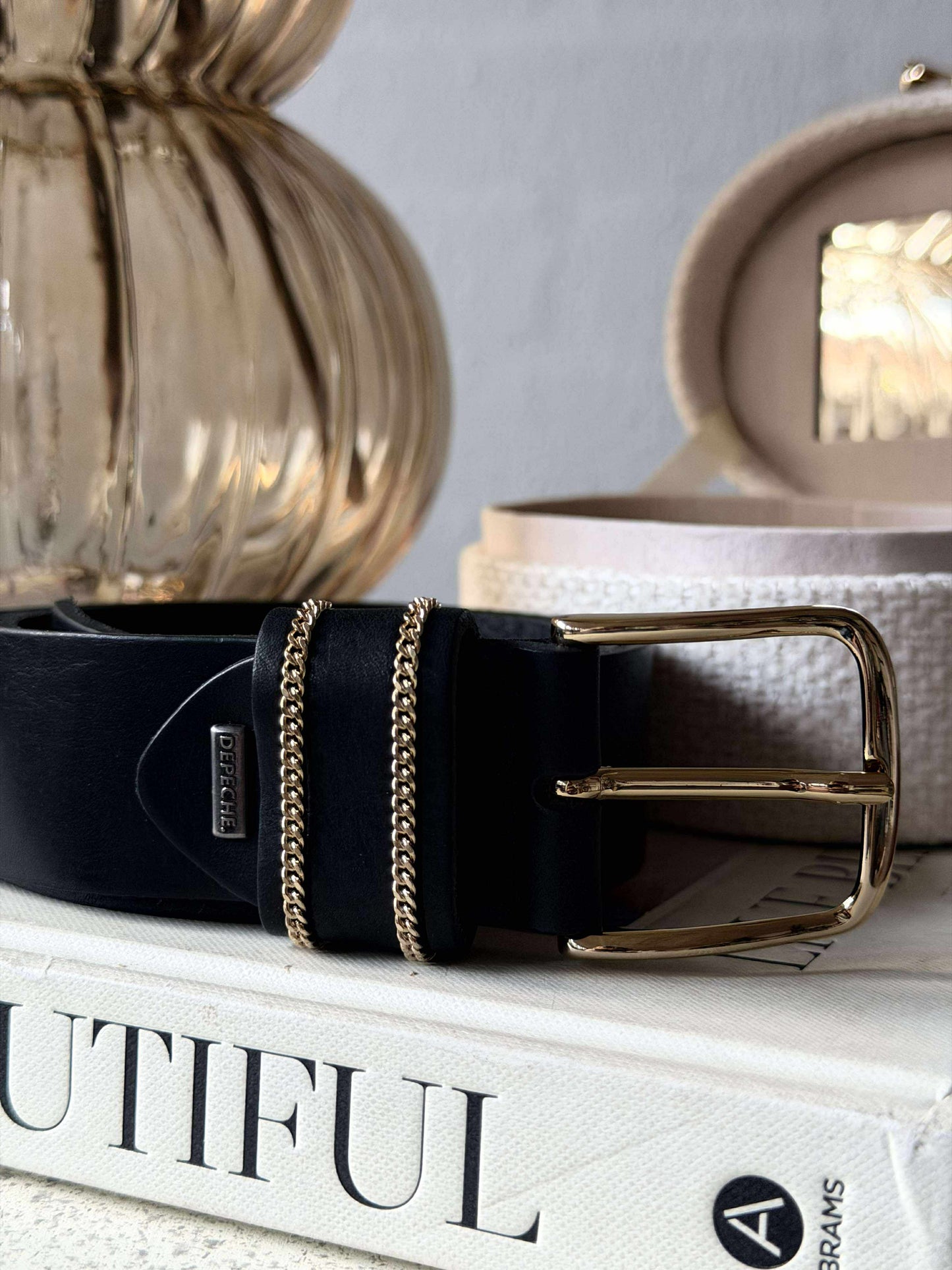 Jeans bælte - Black / gold