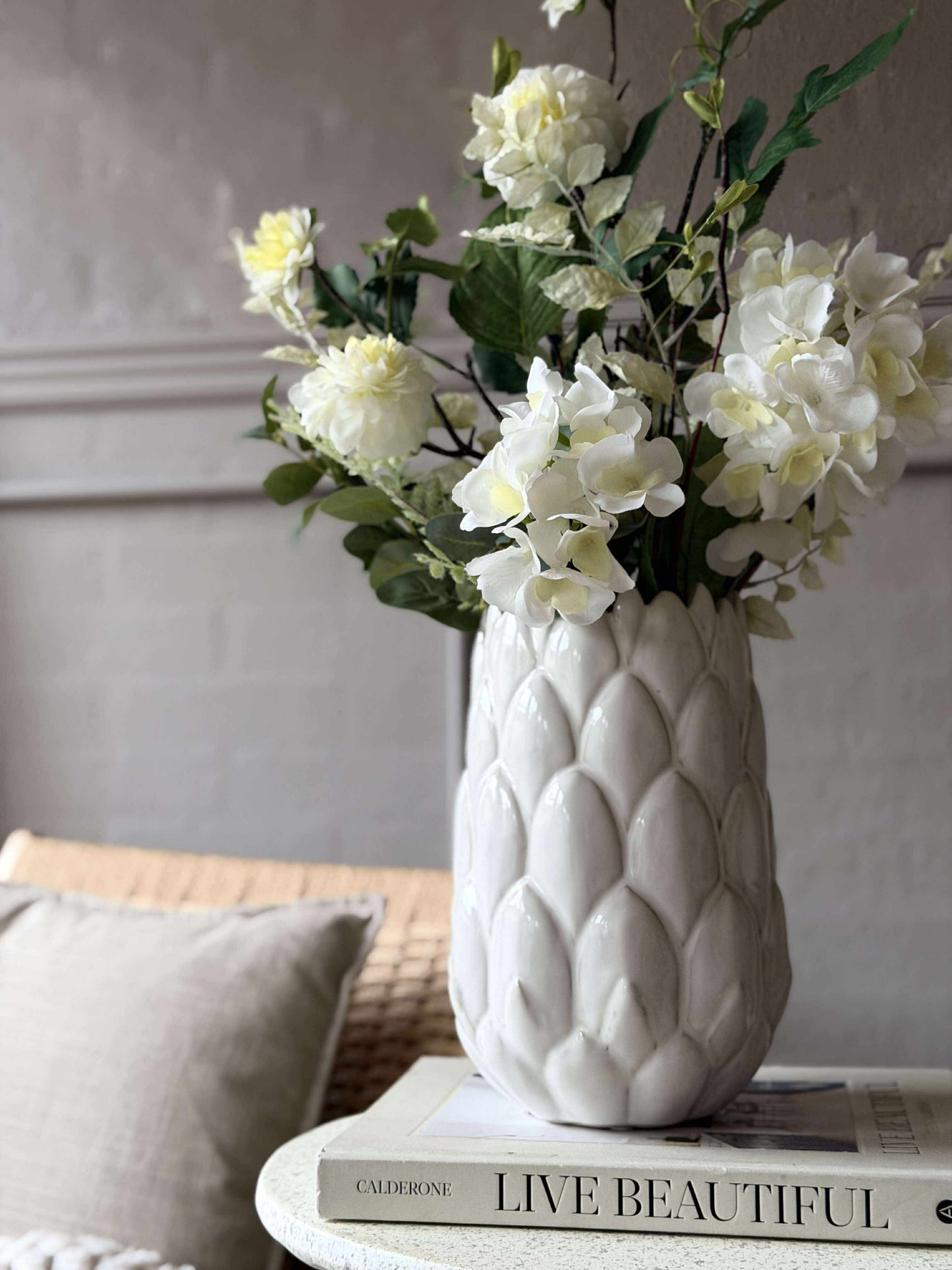 Vase stentøj - Hvid