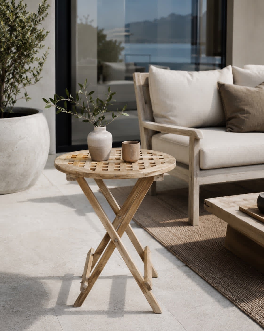 Bord i teak – Godkendt til inde og ude