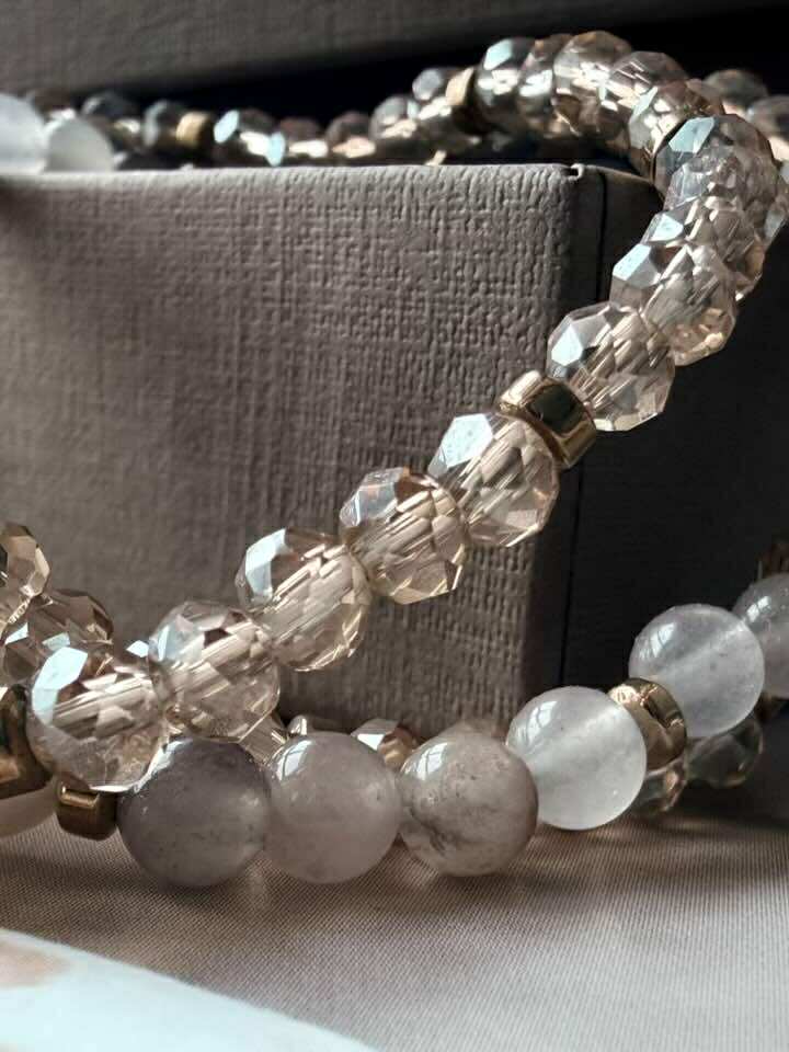 Armbånd Leah Blush/Natur – Sæt med 3 stk
