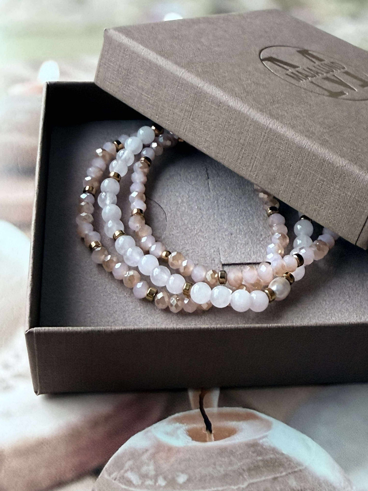 Armbånd Leah Soft Rose – Sæt med 3 stk