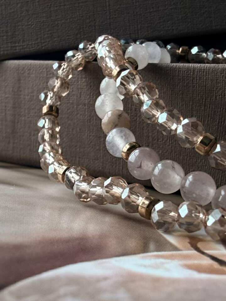 Armbånd Leah Blush/Natur – Sæt med 3 stk