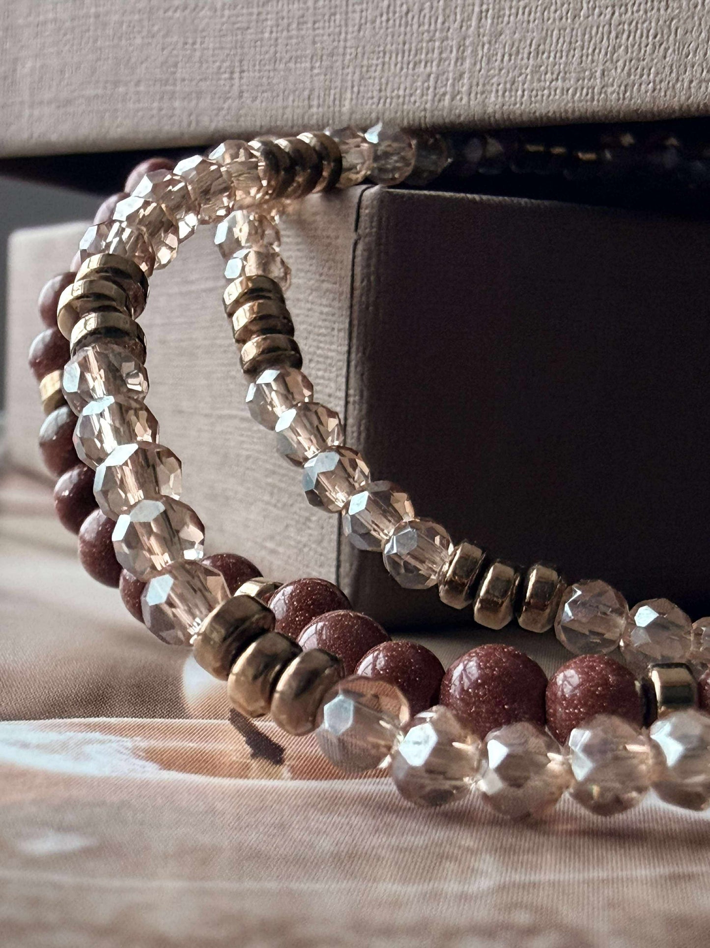 Armbånd Leah Natur/Cognac – Sæt med 3 stk