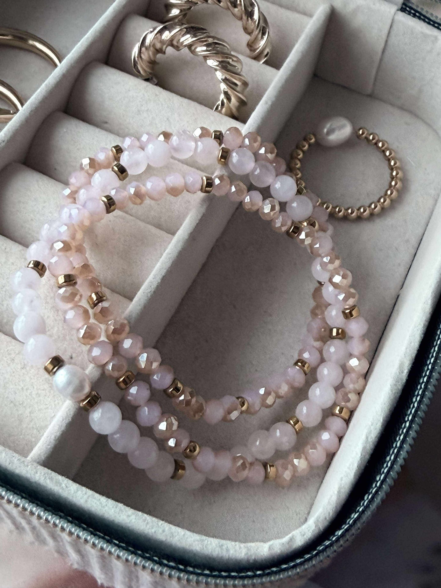 Armbånd Leah Soft Rose – Sæt med 3 stk