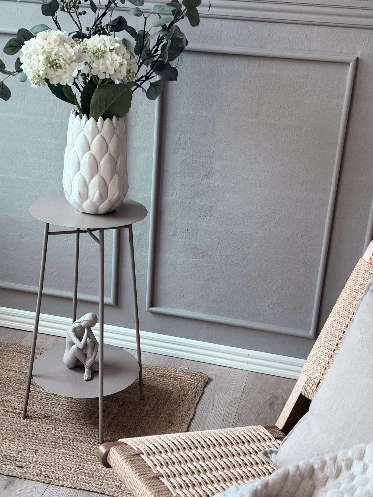 Sidebord med hylde - Taupe
