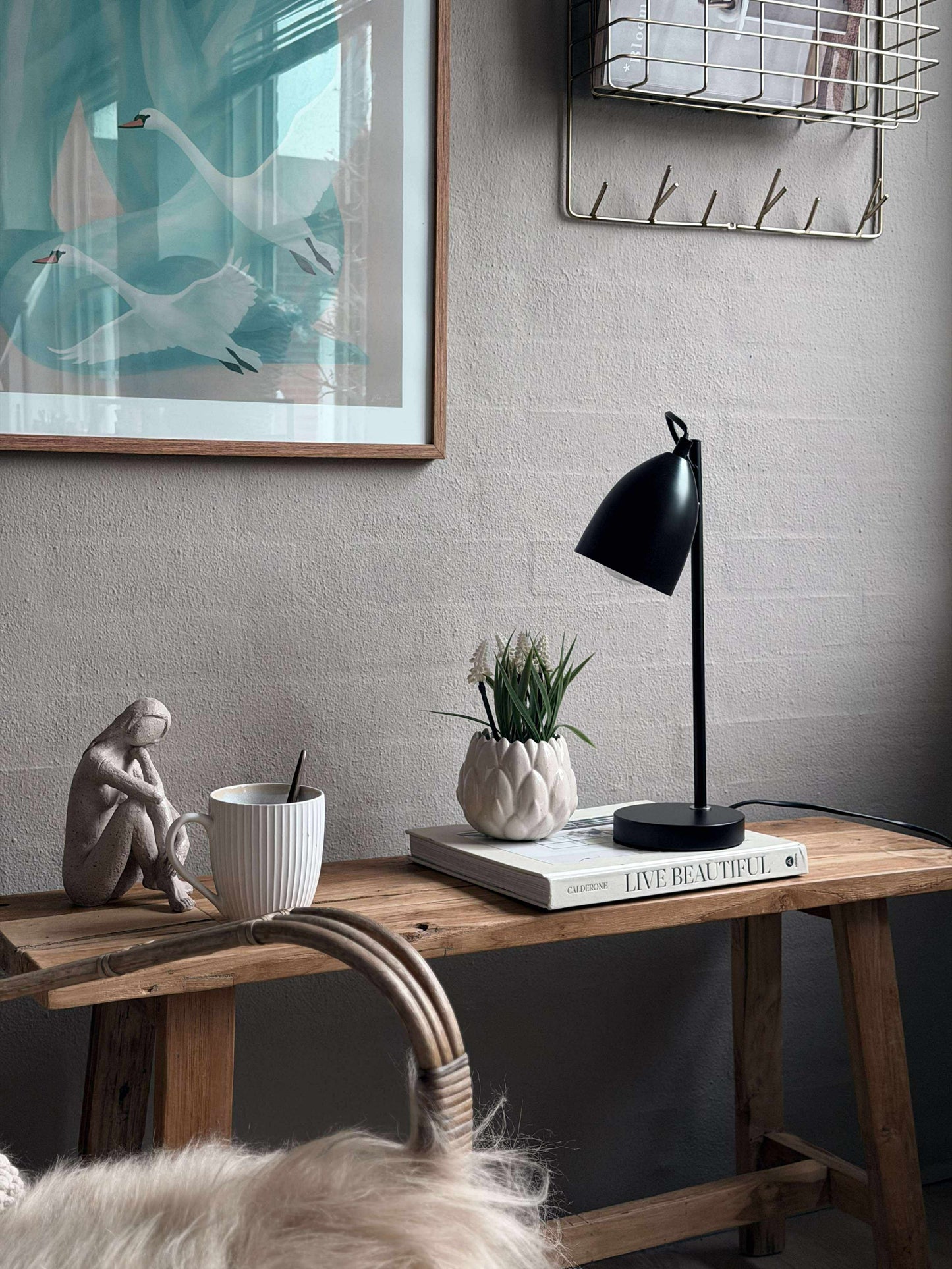 Bordlampe - Sort metal