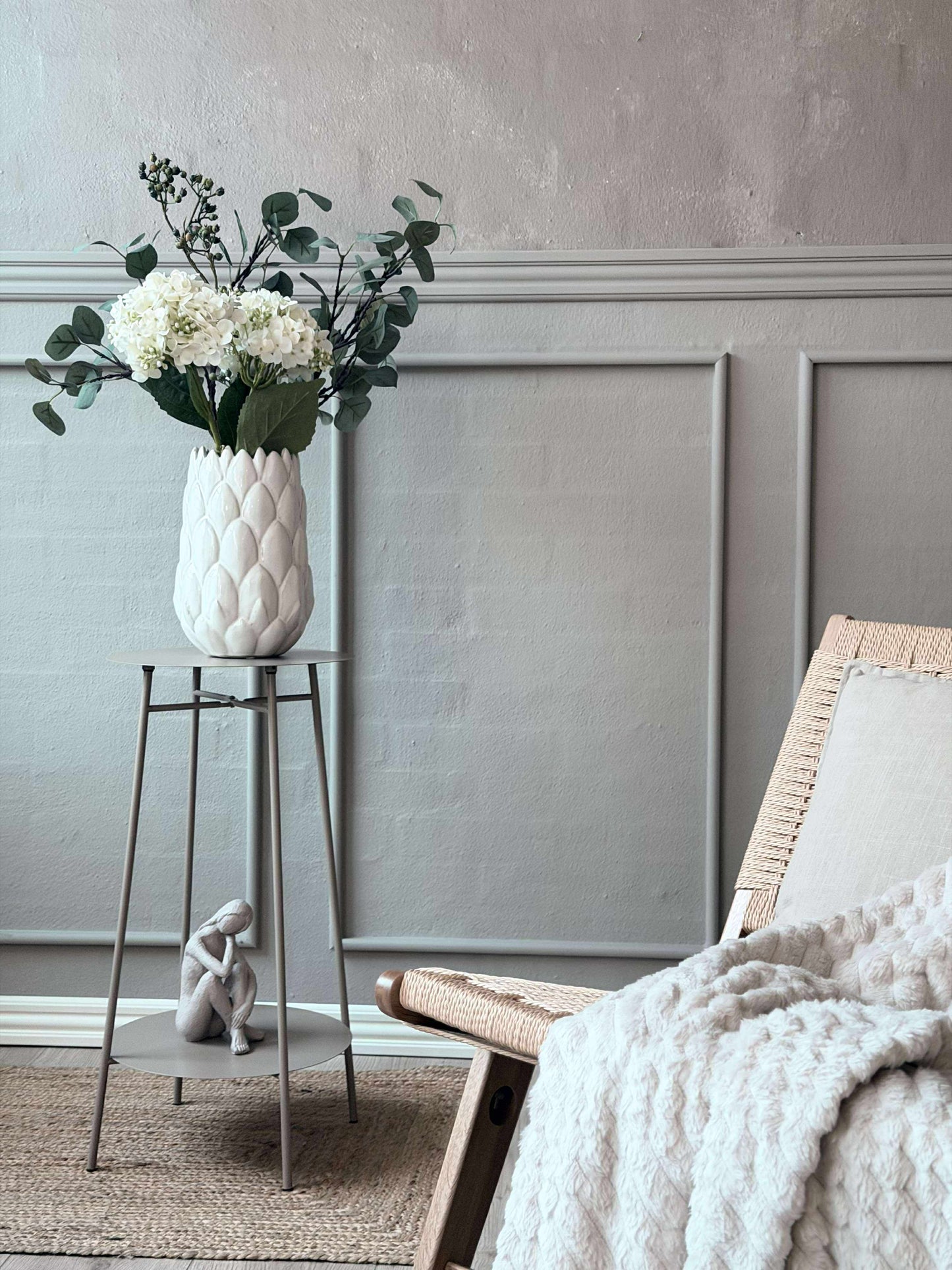 Sidebord med hylde - Taupe