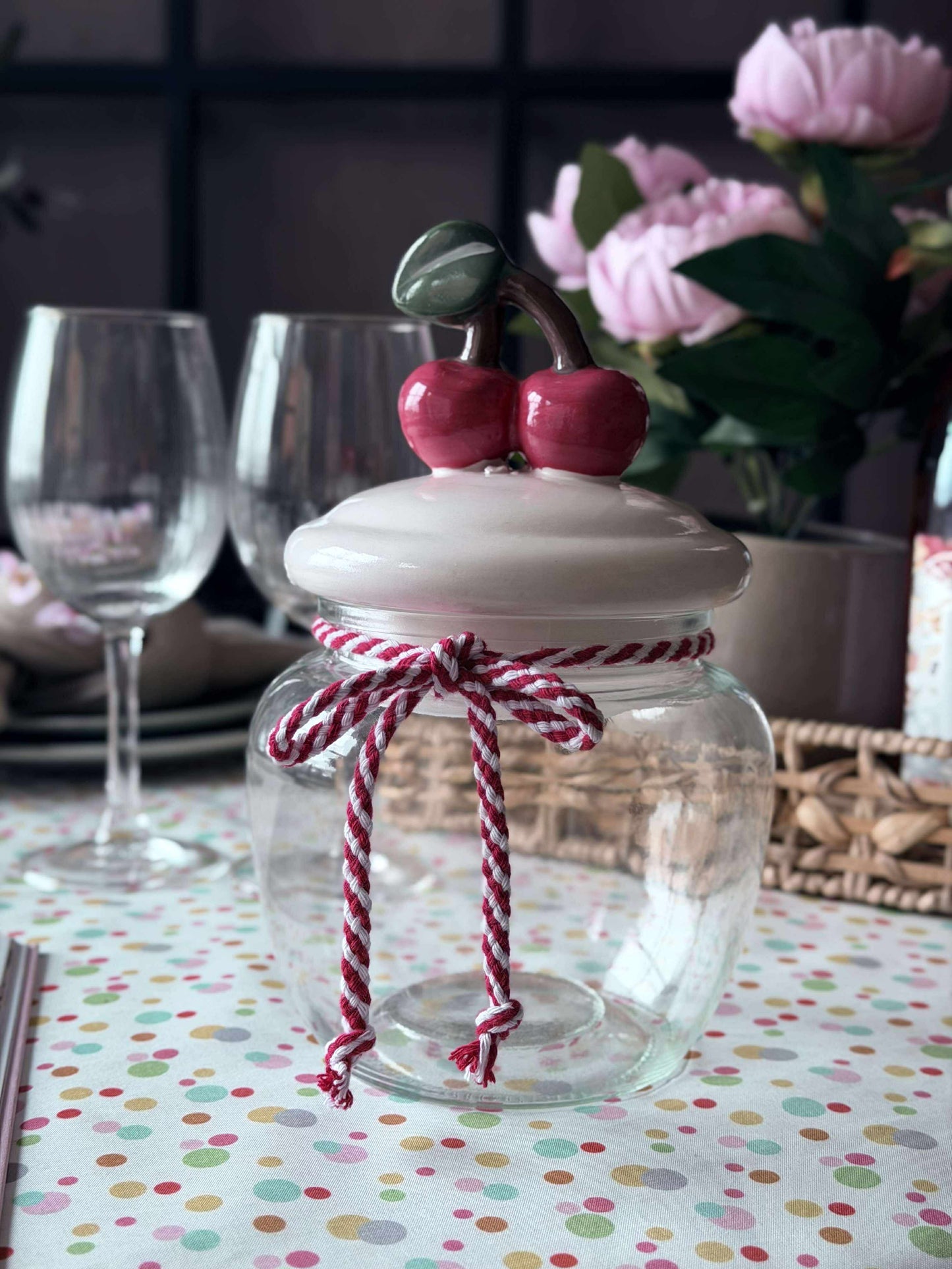 Opbevaringsglas med kirsebær - 1200ml