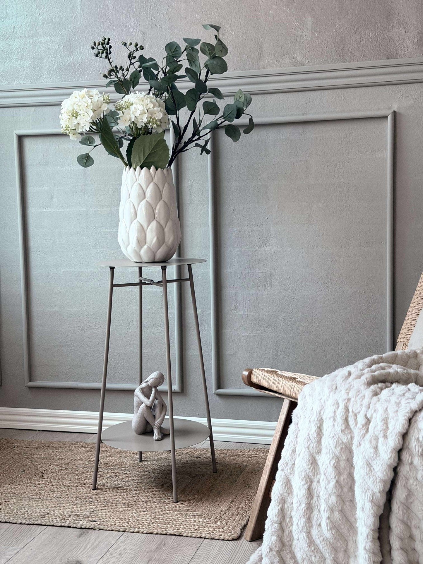 Sidebord med hylde - Taupe